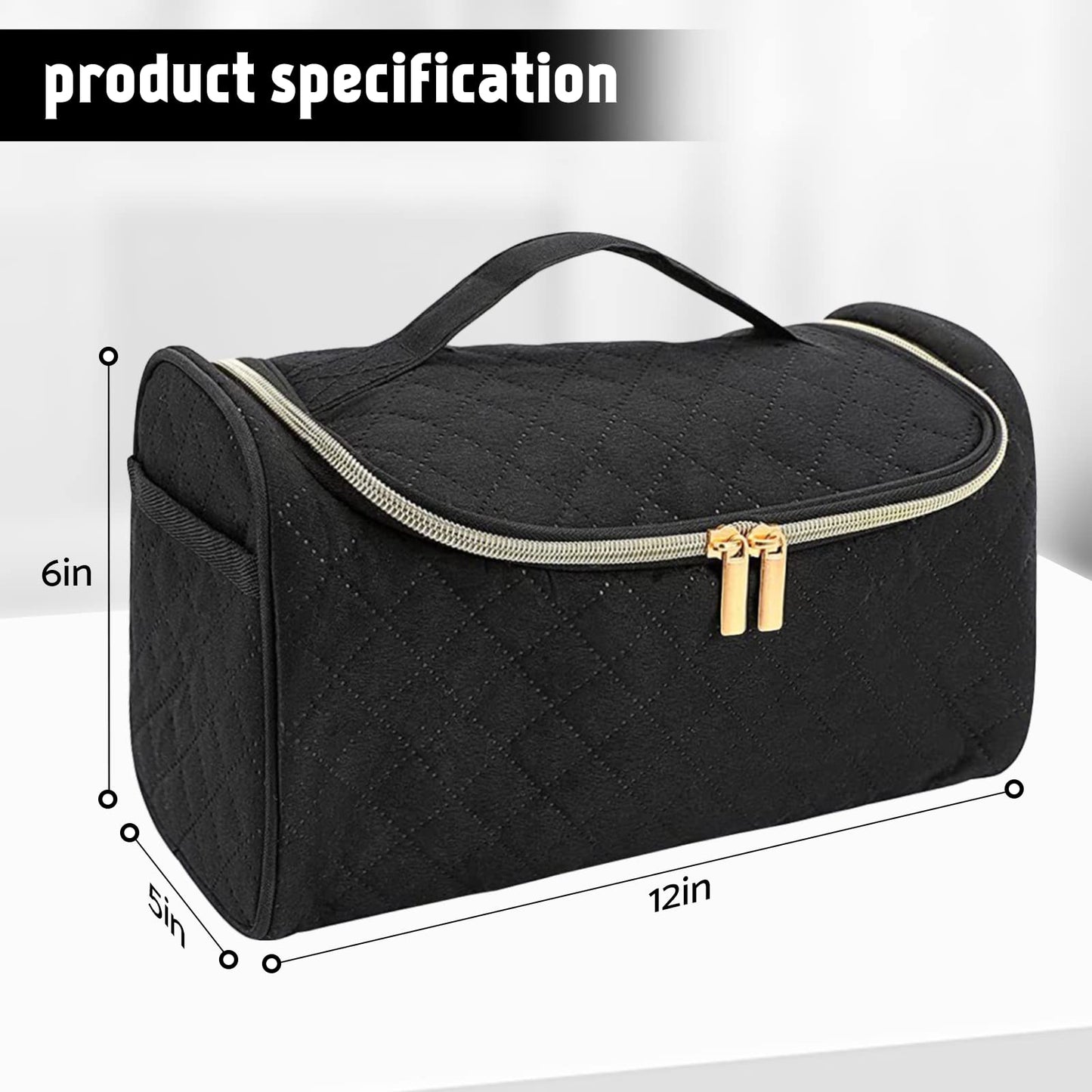 FRMARCH Bolsa de almacenamiento de viaje compatible con Dyson Airwrap Styler, organizador de viaje portátil con clips para Airwrap Hair Styler Case y accesorios, estuches de viaje cosméticos con gancho para colgar, negro (Black-v2), 12.2"x5"x6"