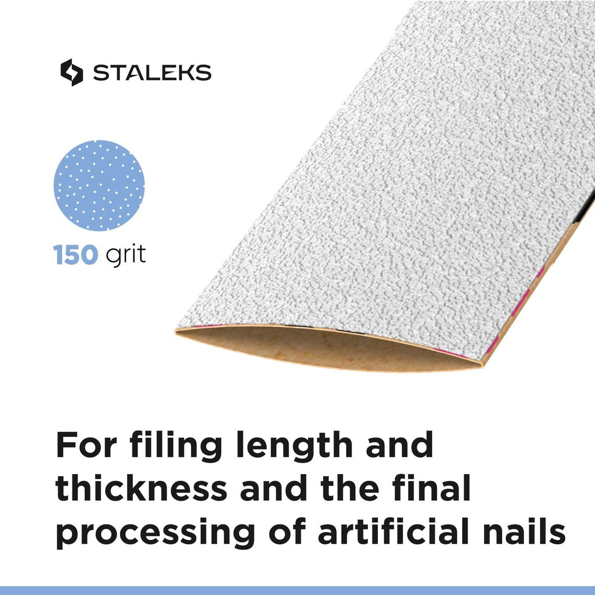 Staleks Cinta Abrasiva Blanca Desechable Profesional Papmam Expert, Grano 150, Rollo de 7 M En Estuche de Plástico, Abrasivo Reemplazable Sin Pegamento, Limado Profesional de Uñas, Manicura Y Pedicura