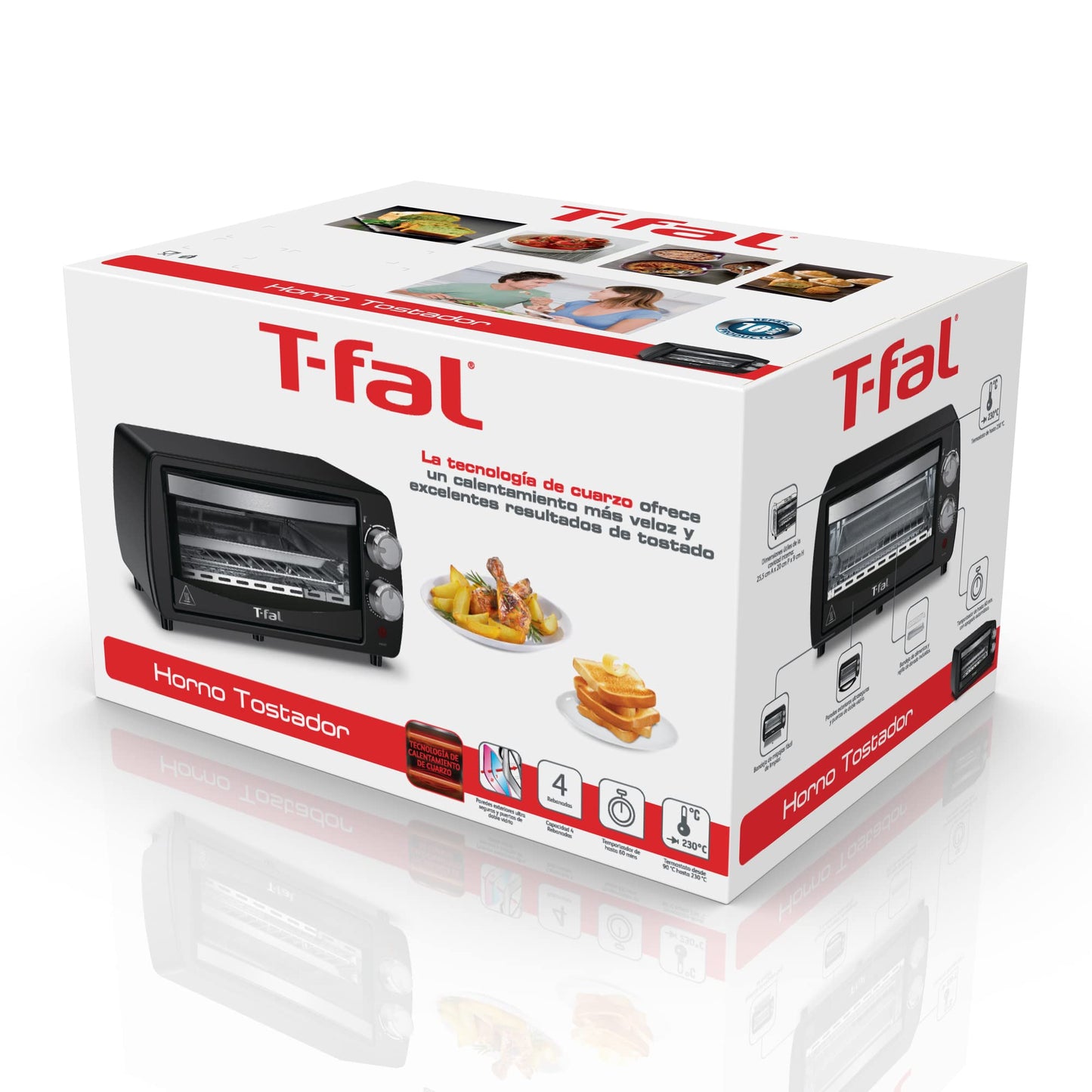 Horno Tostador Multifunción T-fal Negro con Tecnología de Cuarzo y Temporizador