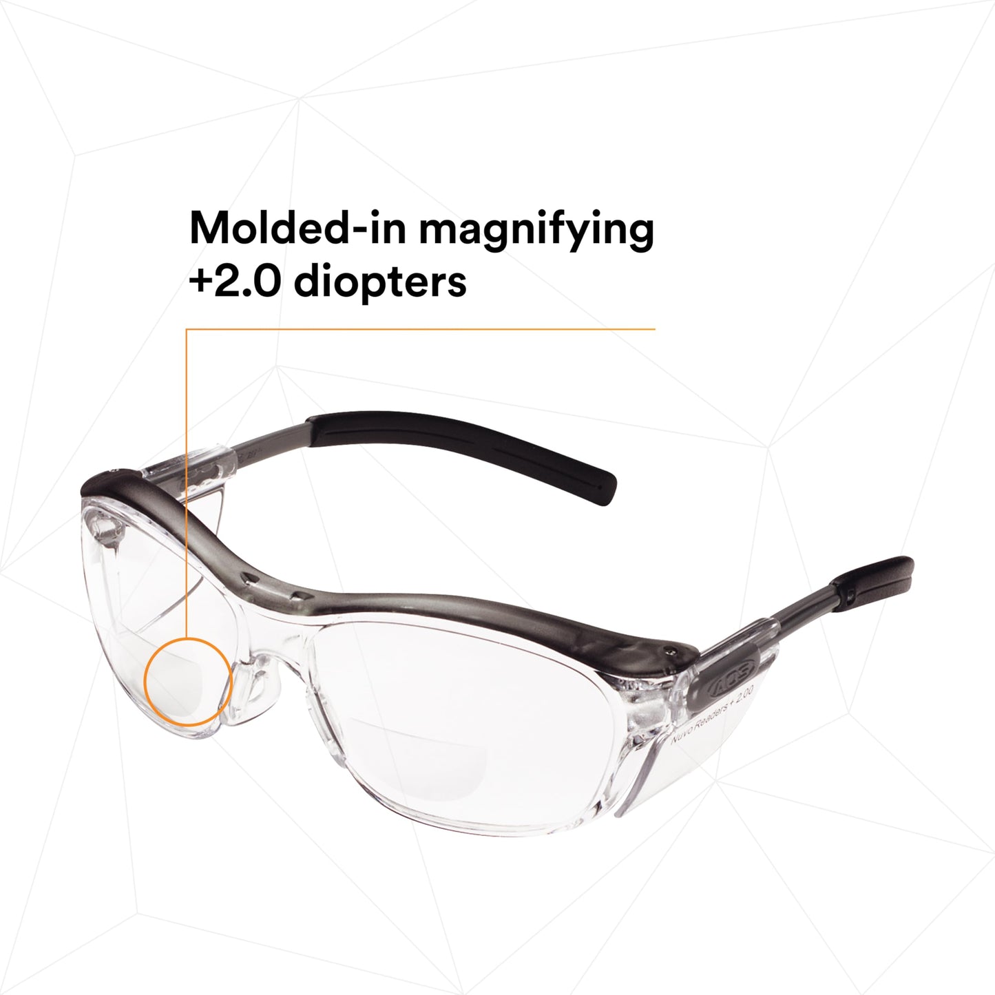 Anteojos Protectores 3M Nuvo Lentes Transparentes 2.0 Diopter