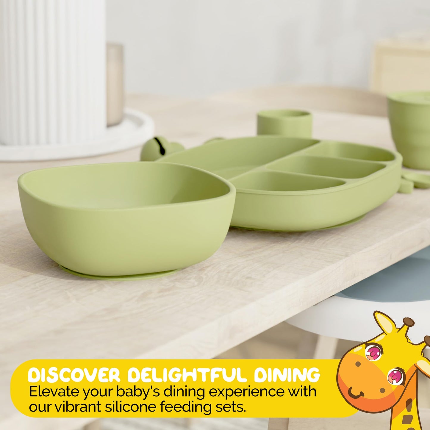 Juego de Alimentación Muqee Peeko Silicona Grado Alimenticio para Bebés