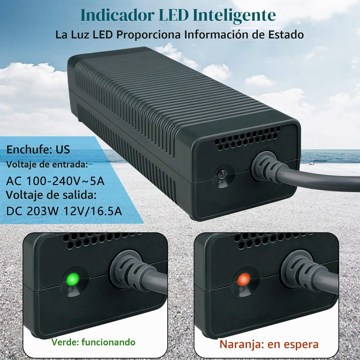Cable Adaptador de CA OSTENT 203 W para Consola Microsoft Xbox 360 con Enchufe Estadounidense