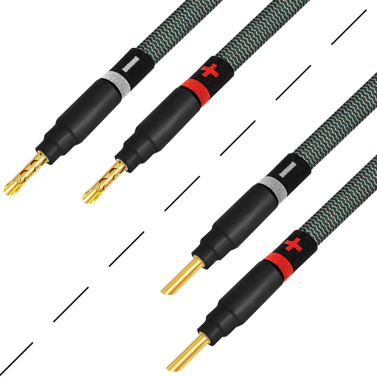 Cable de Altavoz Worlds Best Cables StlGrn 8 pies – 9 AWG OFC Ultra Puro Premium con Enchufes Eminence Gold Plátano