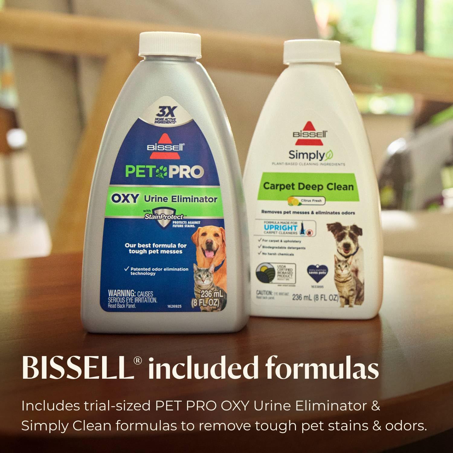 BISSELL Revolution HydroSteam Limpiador de alfombras para mascotas, limpiador profundo vertical, tecnología HydroSteam, herramienta de tapicería para mascotas 2 en 1 y fórmulas incluidas, 3432