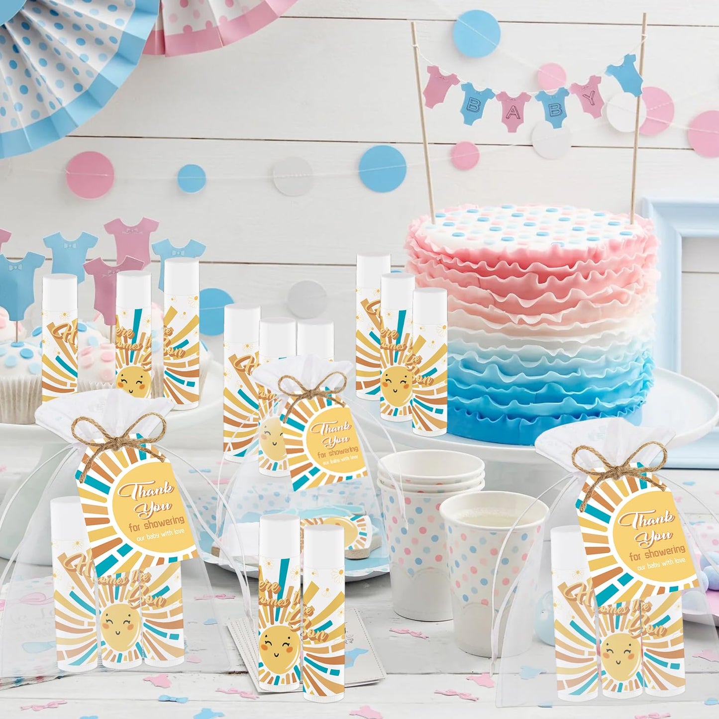 50 piezas de regalos de baby shower, bálsamos labiales regalo a granel para invitados, juegos de niños y niñas, decoración de regalos de agradecimiento, regalos de cumpleaños, fiesta de cumpleaños