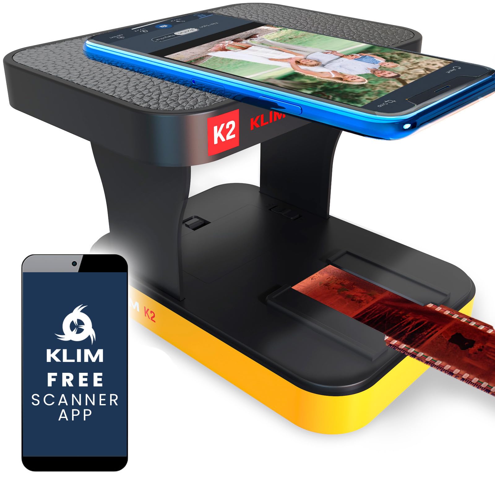 KLIM K2 - Digitalizador de fotos móvil de 35 mm - Conversión positiva y negativa - Escáner de diapositivas y fotos - Kit de desarrollo de color esencial - Tu propio servicio para desarrollar negativos