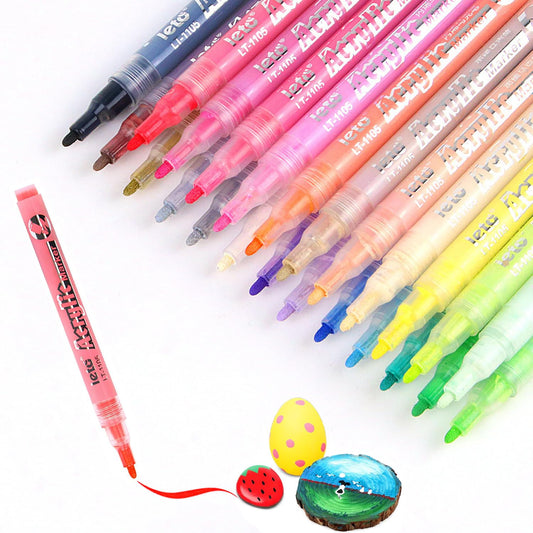 Marcadores acrílicos,Rotuladores acrílicos para pintura de rocas,cerámica, madera, tela, tazas, suministros para manualidades, fabricación de tarjetas,24 colores(24)