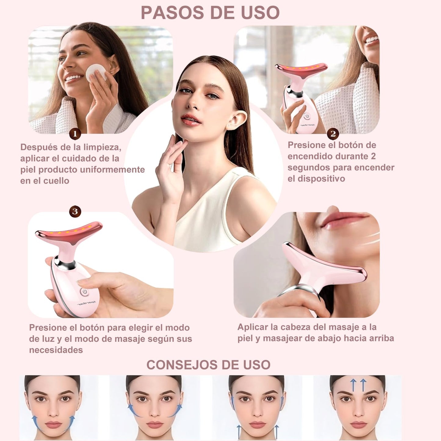 Spardar Masajeador Facial, Estirar Levantar la Piel Masajeador de Vibración