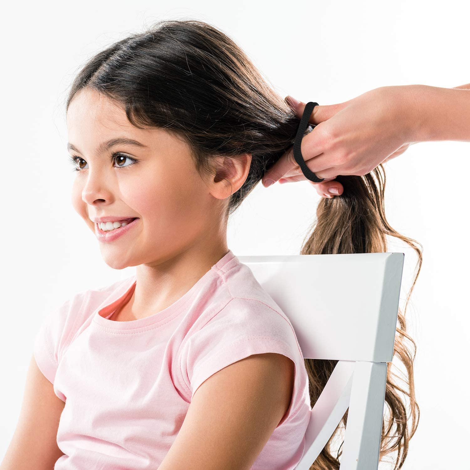 Ligas para Peinar el Cabello: Set de 100 Piezas, Altamente Elásticas, Ideales para Coletas y Peinados - Color Negro - para Niñas y Mujeres