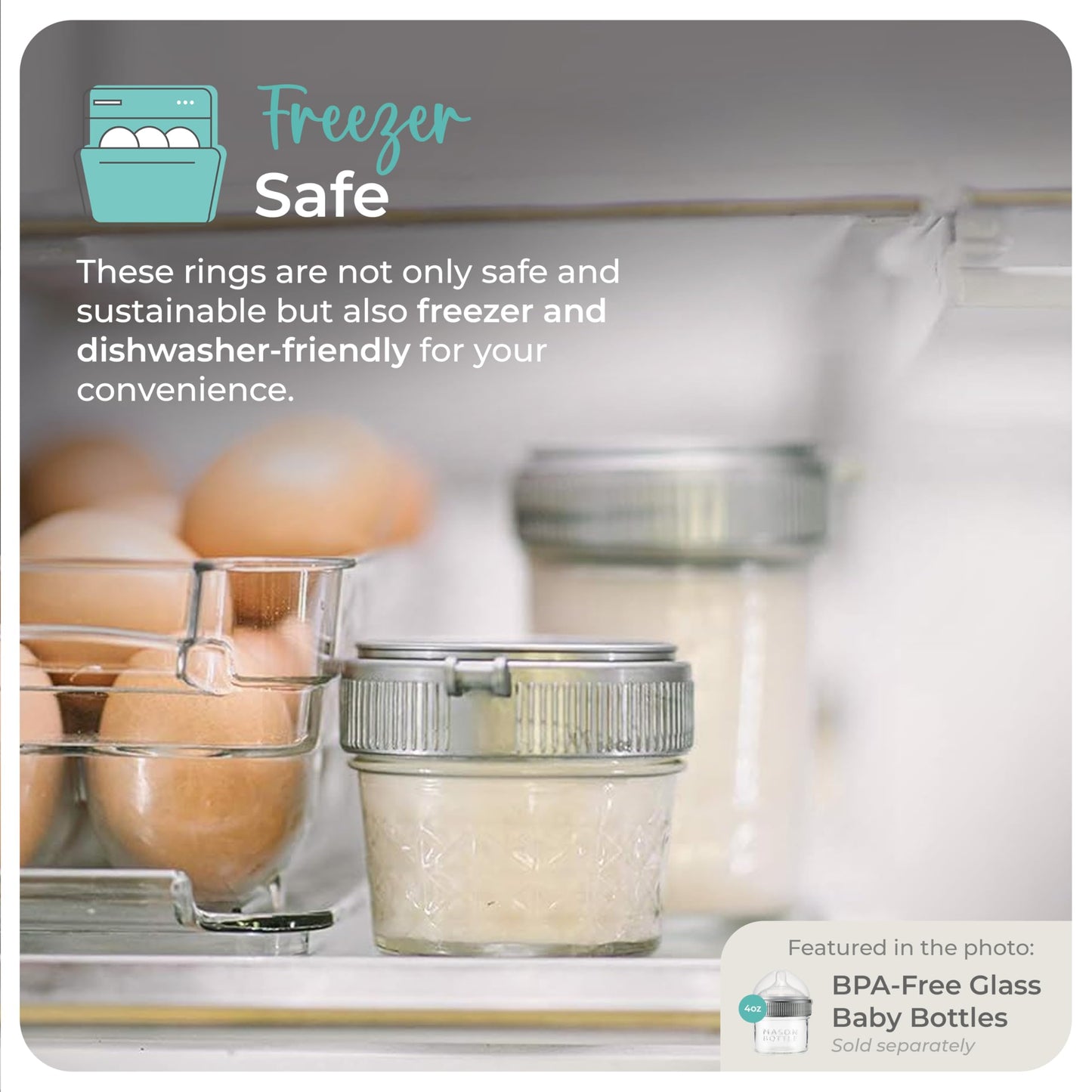 Anillos de Plástico Mason Bottle Transparente Reutilizables para Tarros de Boca Regular