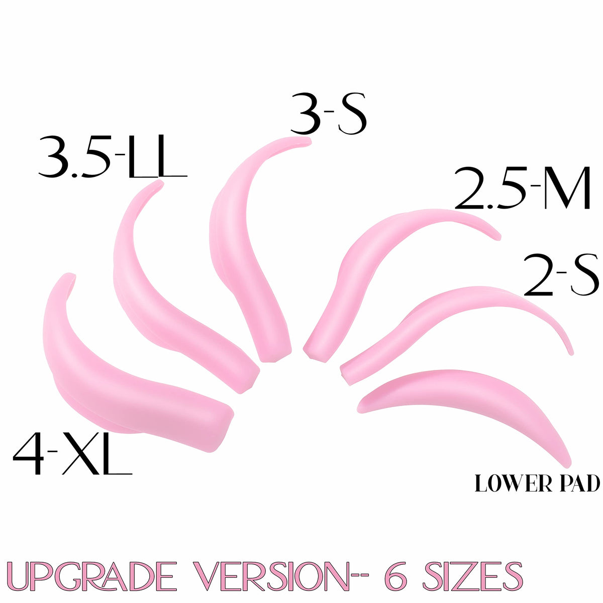 Libeauty - Juego de 10 varillas de silicona para levantamiento de pestañas, color rosa, supersuaves, tamaño 5 SMM1M2L, reutilizables para rizador de pestañas, con funda de almacenamiento de poliuretano premium (mezcla)