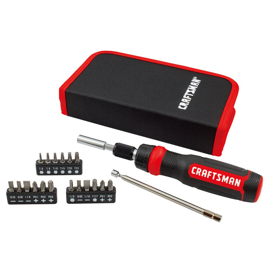 CRAFTSMAN - Destornillador de carraca, juego multibits, 26 piezas (CMHT68001)