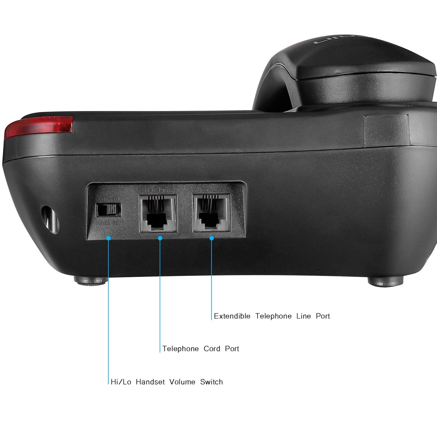 Ornin S016+ - Teléfono con cable de botón grande con altavoz, teléfono de computadora (negro)