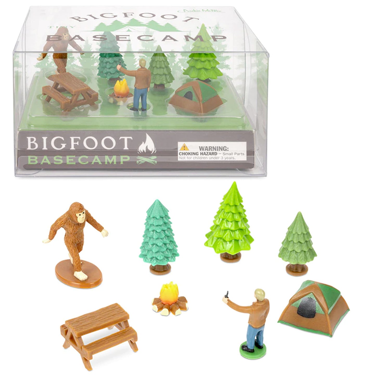 Mini Juego de Figuras Accoutrements Archie McPhee Bigfoot Basecamp Micro-Cryptozoology Novedad