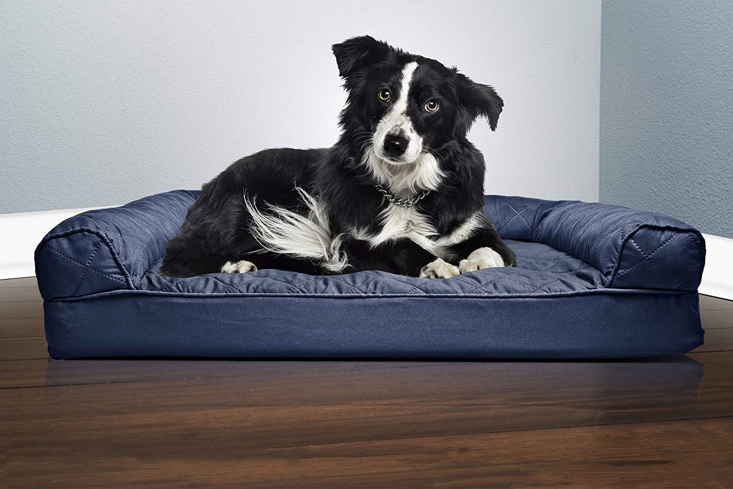 Furhaven Pet - Sofá ortopédico acolchado pequeño FurHaven para perros y gatos, color rojo vino, color marino