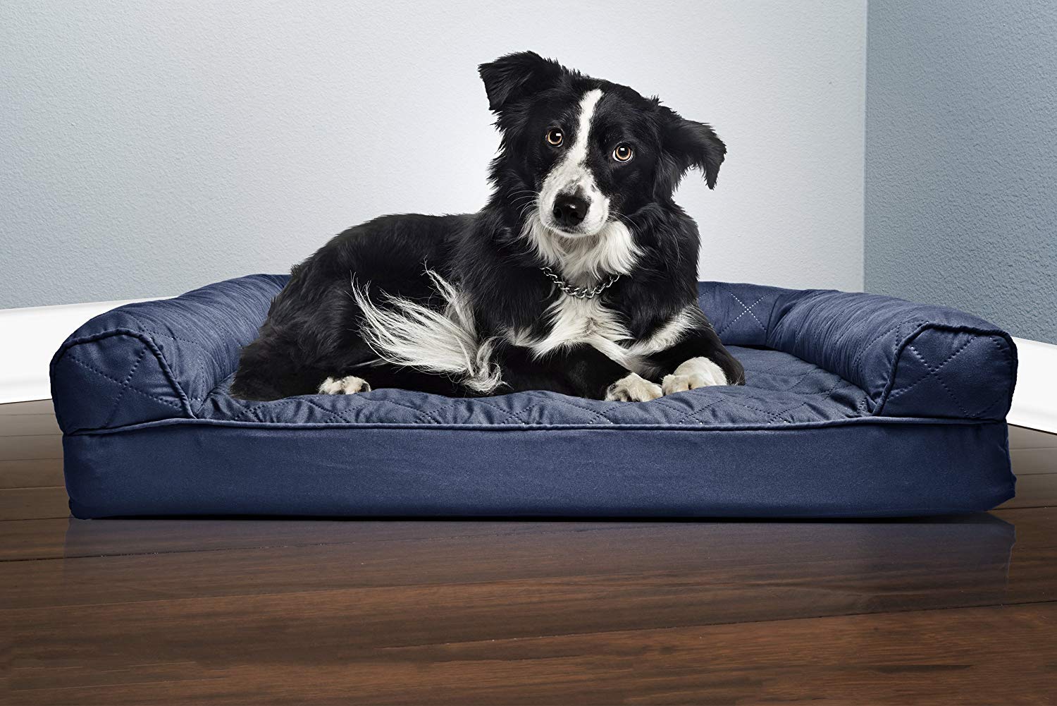 Furhaven Pet - Sofá ortopédico acolchado pequeño FurHaven para perros y gatos, color rojo vino, color marino