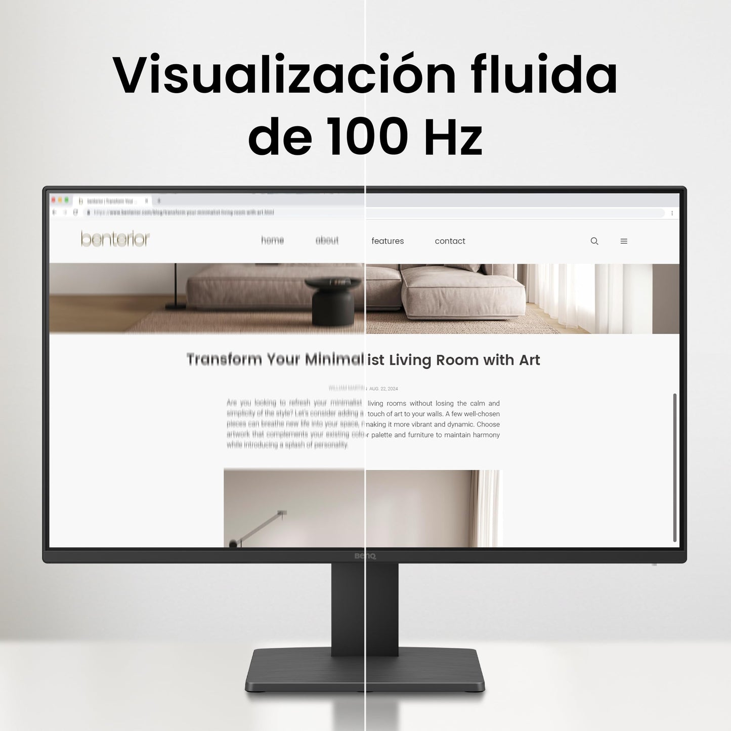 BenQ Monitor GW2491 23.8” 1080p FHD 100Hz IPS HDMI DP Tecnologías para el Cuidado de la Vista Bisel Ultra Delgado Software Eye-Care U