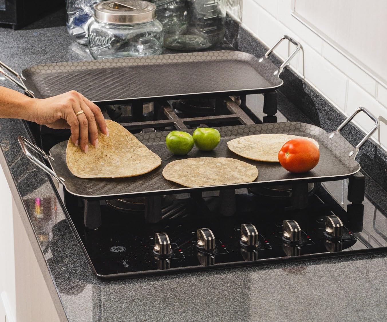 Cinsa Parilla Doble con Grill, Aluminio con antiadherente thermocell, 62 cm (Magnifica)