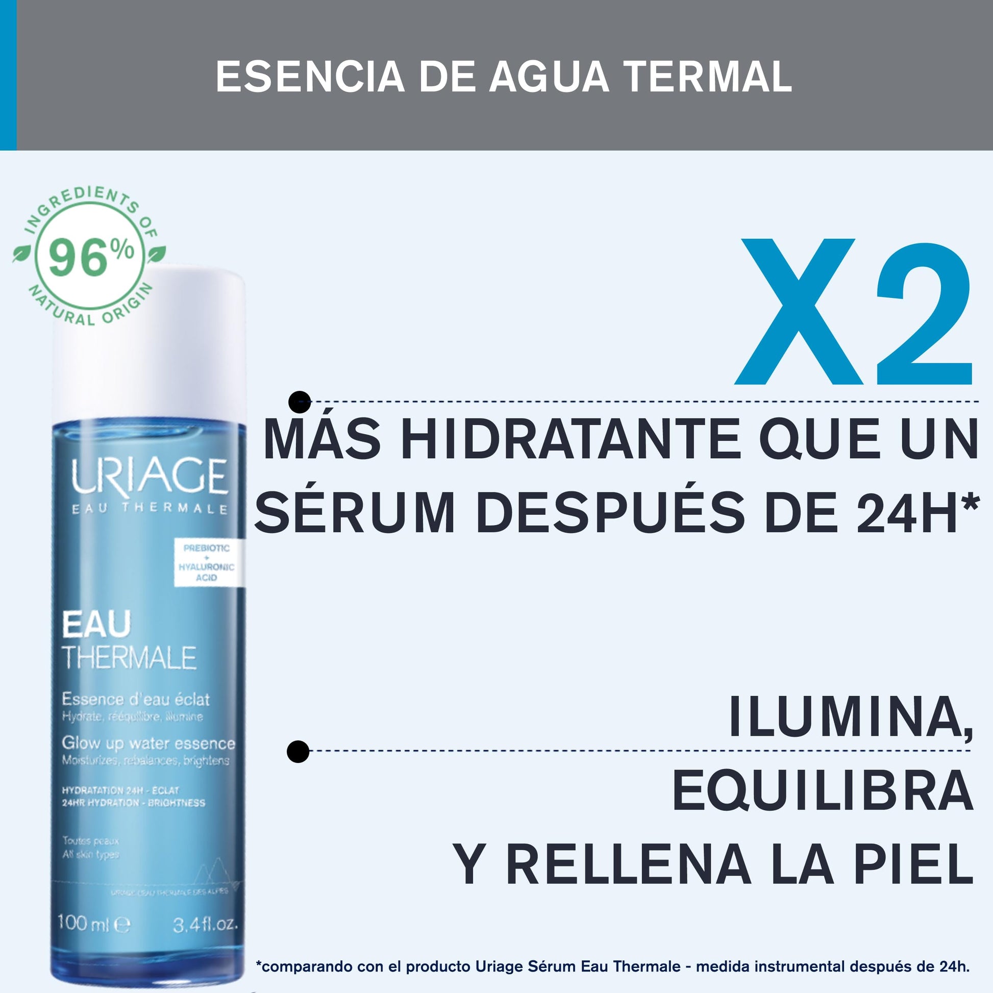 Uriage Esencia tonificante Glow Up - agua termal y HA 100ml