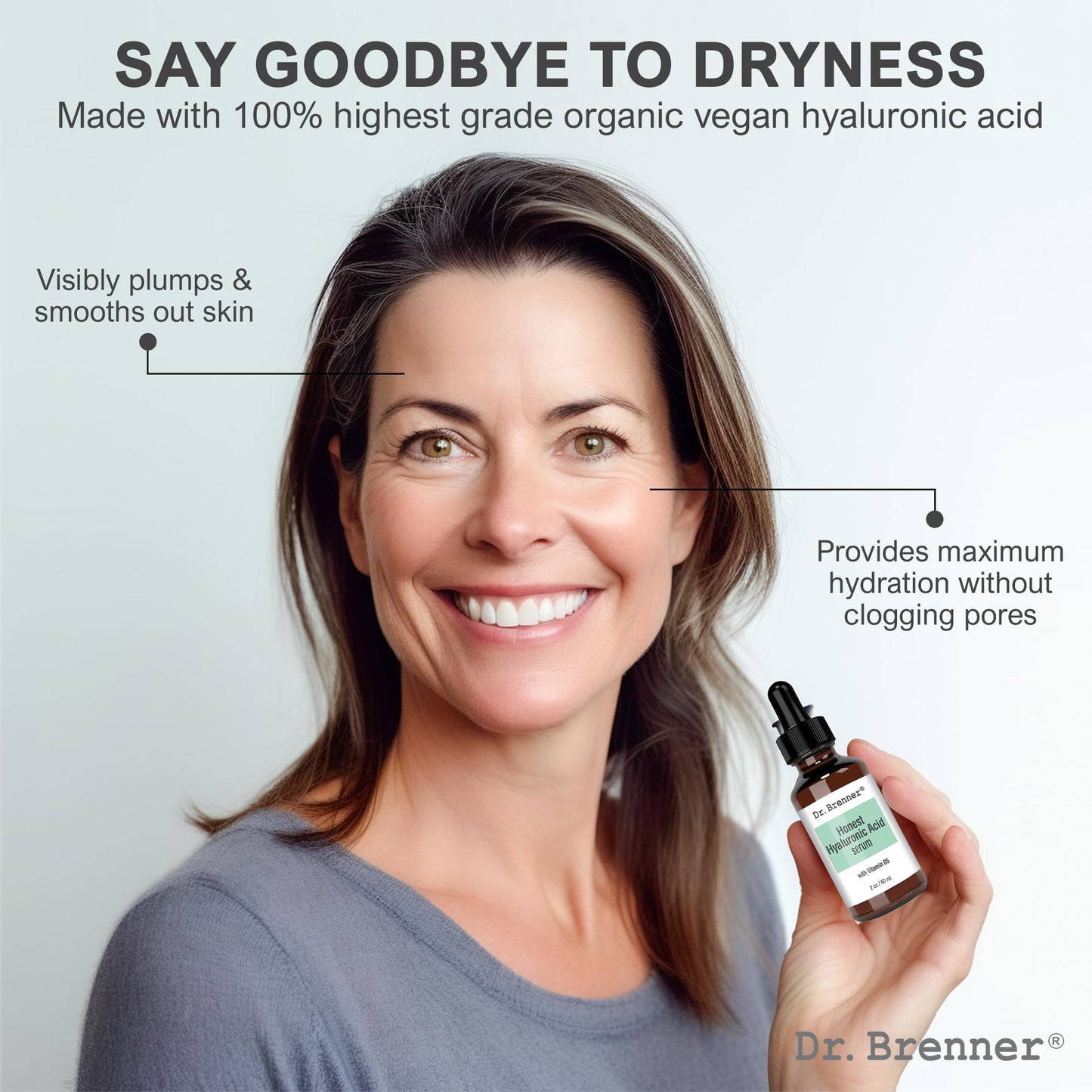 Sérum Dr. Brenner Ácido Hialurónico Puro Antienvejecimiento e Hidratante con Vitamina B5