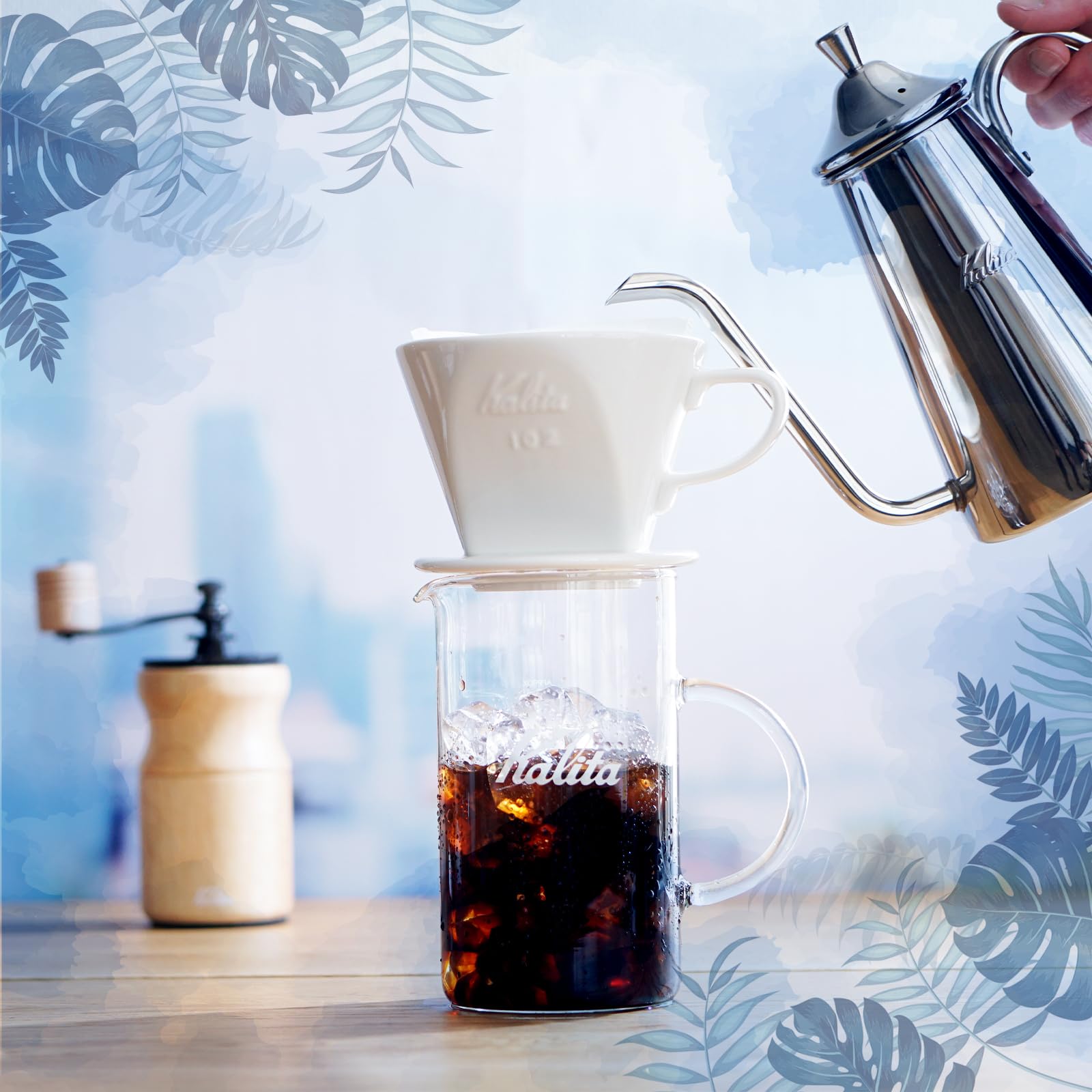 Kalita - Gotero de café de cerámica para 1 a 2 personas, color blanco, 101 Lotto #01001