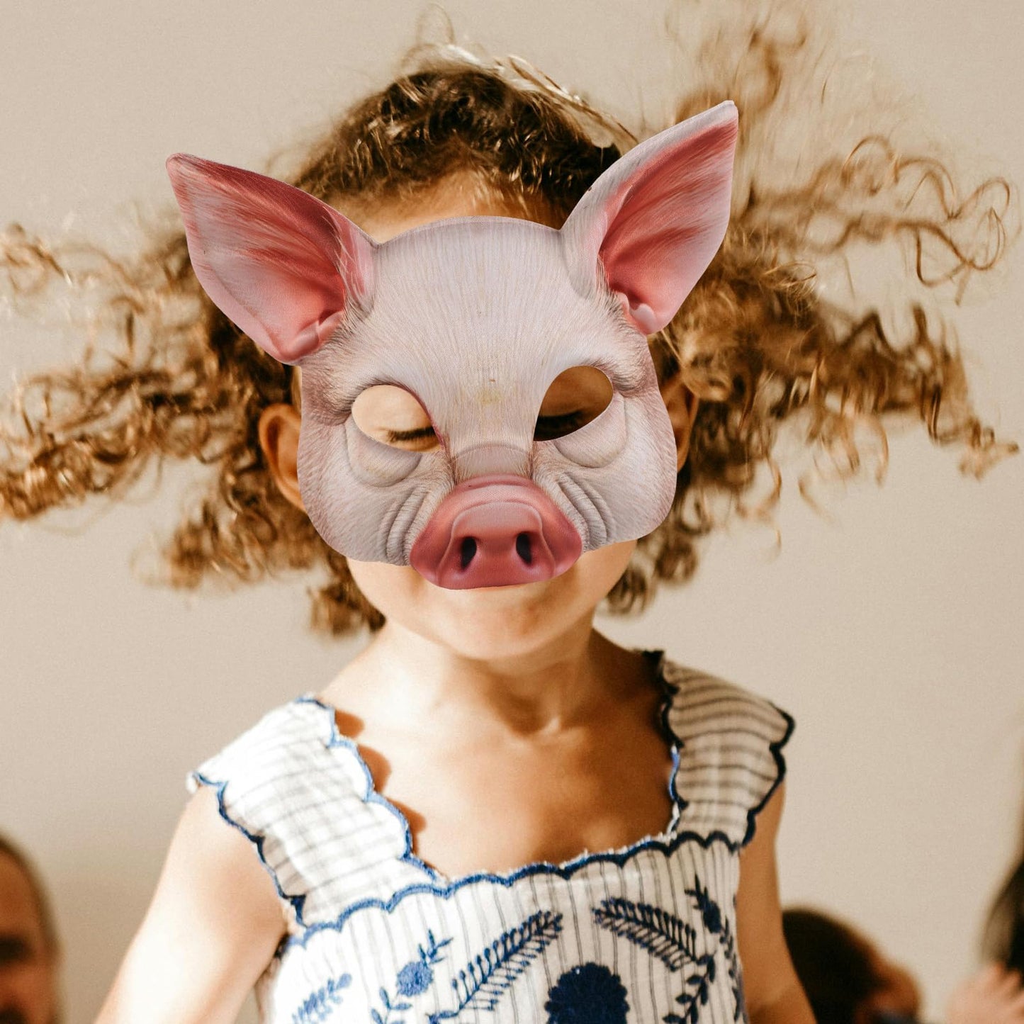 Máscara de Cerdo STOBOK Rosa de Media Cara para Halloween y Festivales, Paquete de 2 Unidades