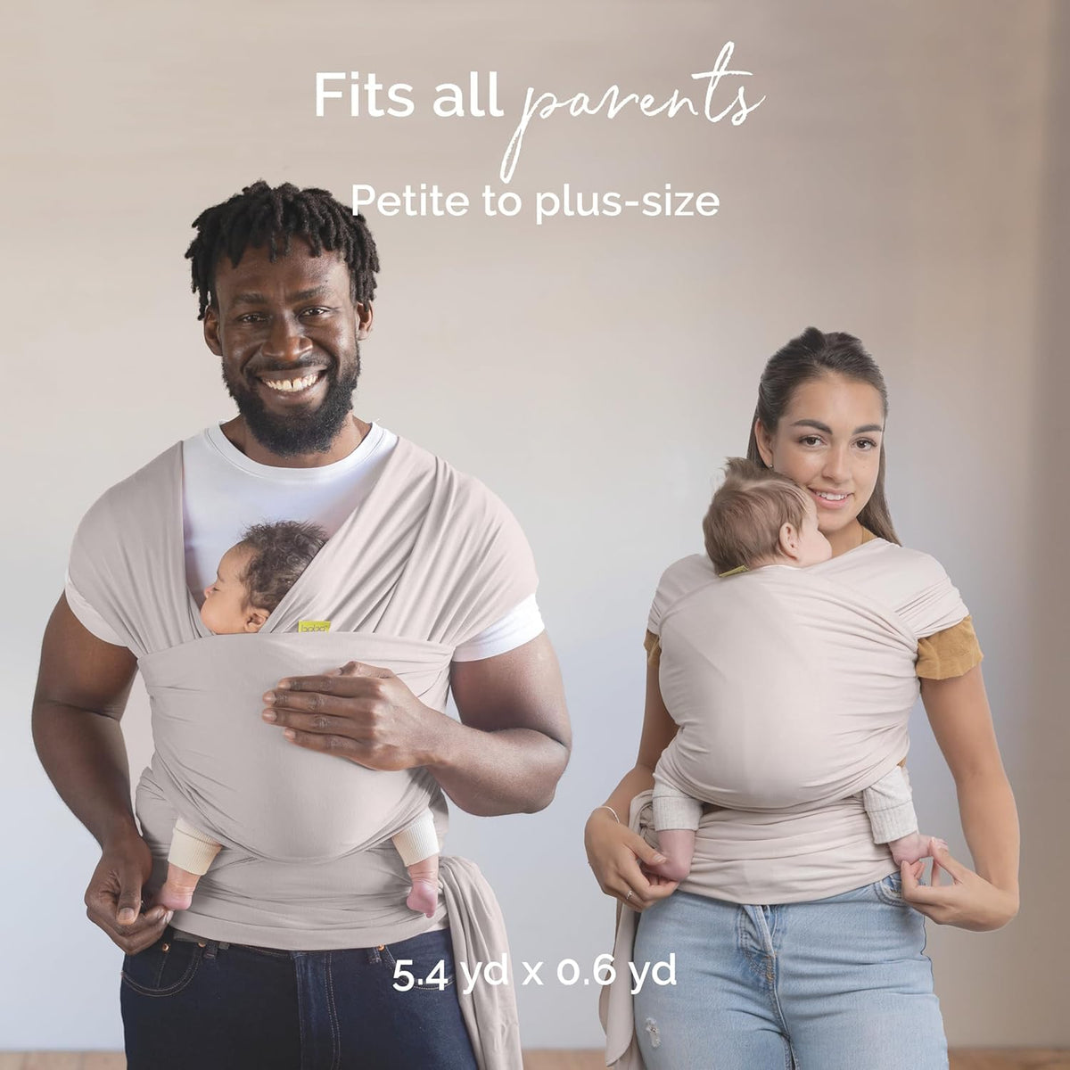 Boba - Portabebés original para recién nacidos (7-35 libras), suave, seguro, manos libres y ergonómico, ideal para una unión cómoda, nuevos padres (piedra orgánica)