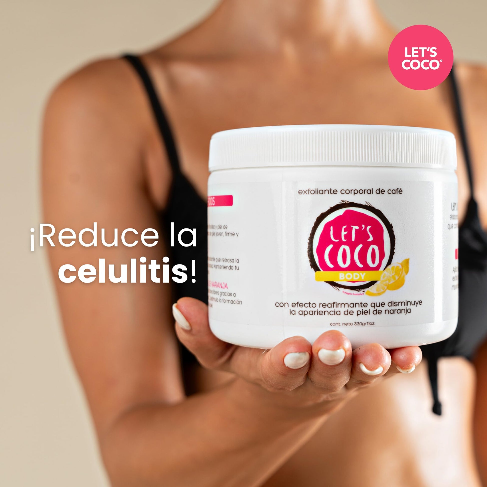 LET'S COCO | Exfoliante Corporal Ultra Hidratante, Let’s Coco Body - Exfoliante de Café, Anti-Celulitis, Para Todo Tipo de Piel - Contenido Neto 330 Gr – 11 Oz