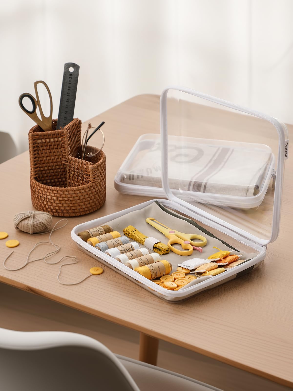 CoiiJoii 3PCS Caja Grande Transparente de Cáscara Dura con Cremallera, Bolsas Organizadoras para Pañales, Bolsa de Cosméticos Impermeable, Contenedores Organizadores de Juguetes para Niños, Estuche