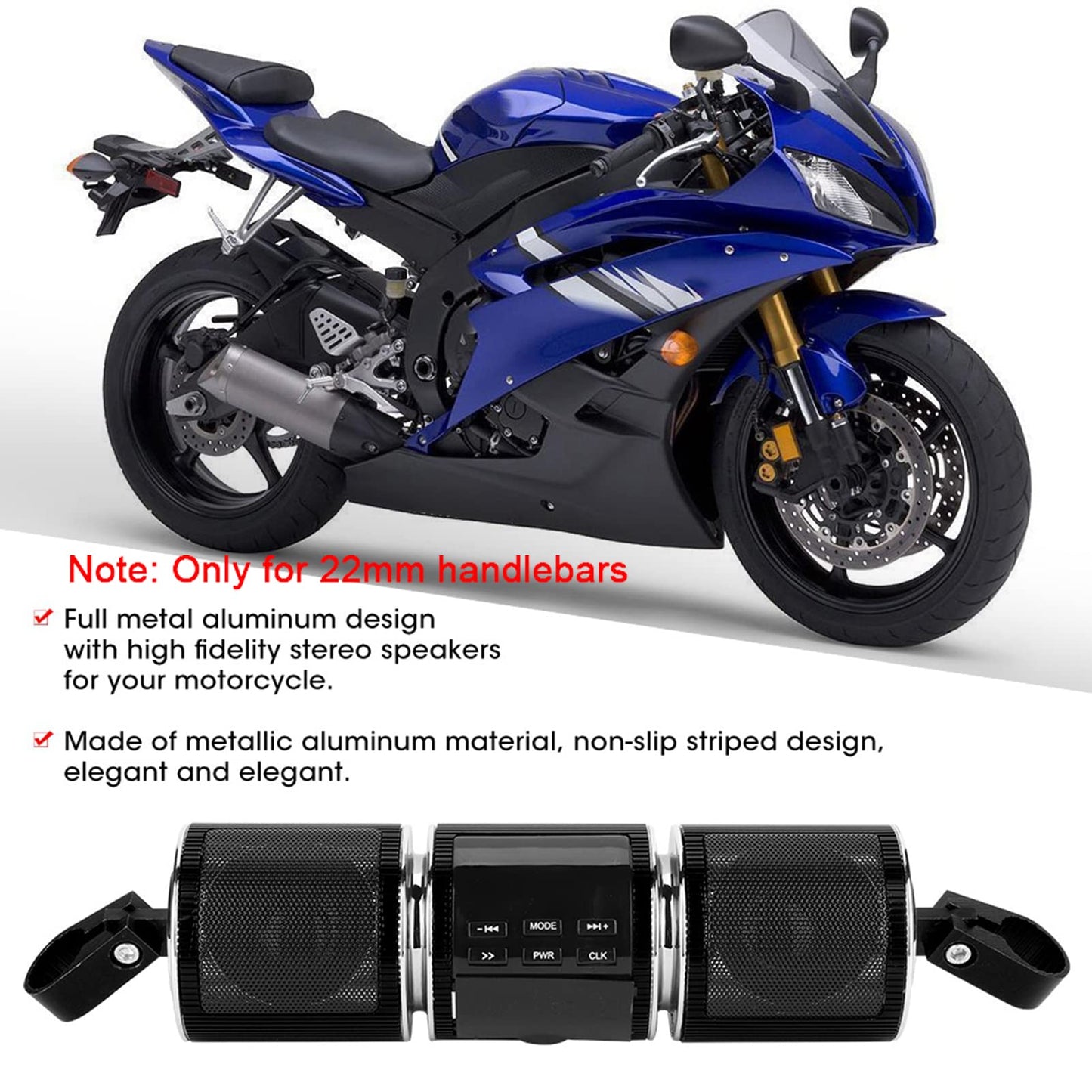 Altavoces Universales Impermeables para Motocicleta, Reproductor3.0+EDR (BLACK)