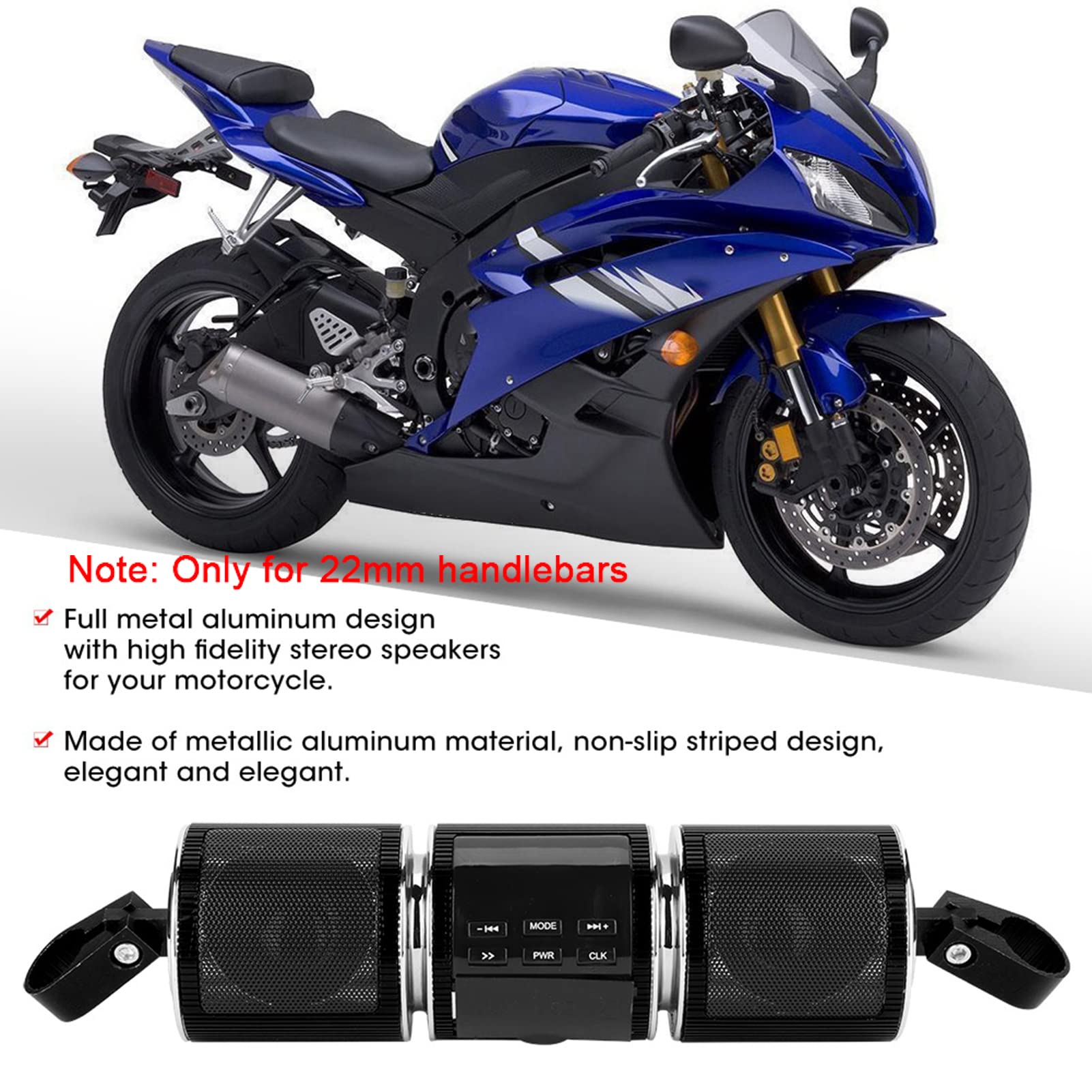 Altavoces Universales Impermeables para Motocicleta, Reproductor3.0+EDR (BLACK)