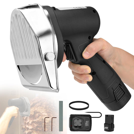 Rebanadora Eléctrica Shawarma Doner Kebab Inalámbrica con Cargador Rápido
