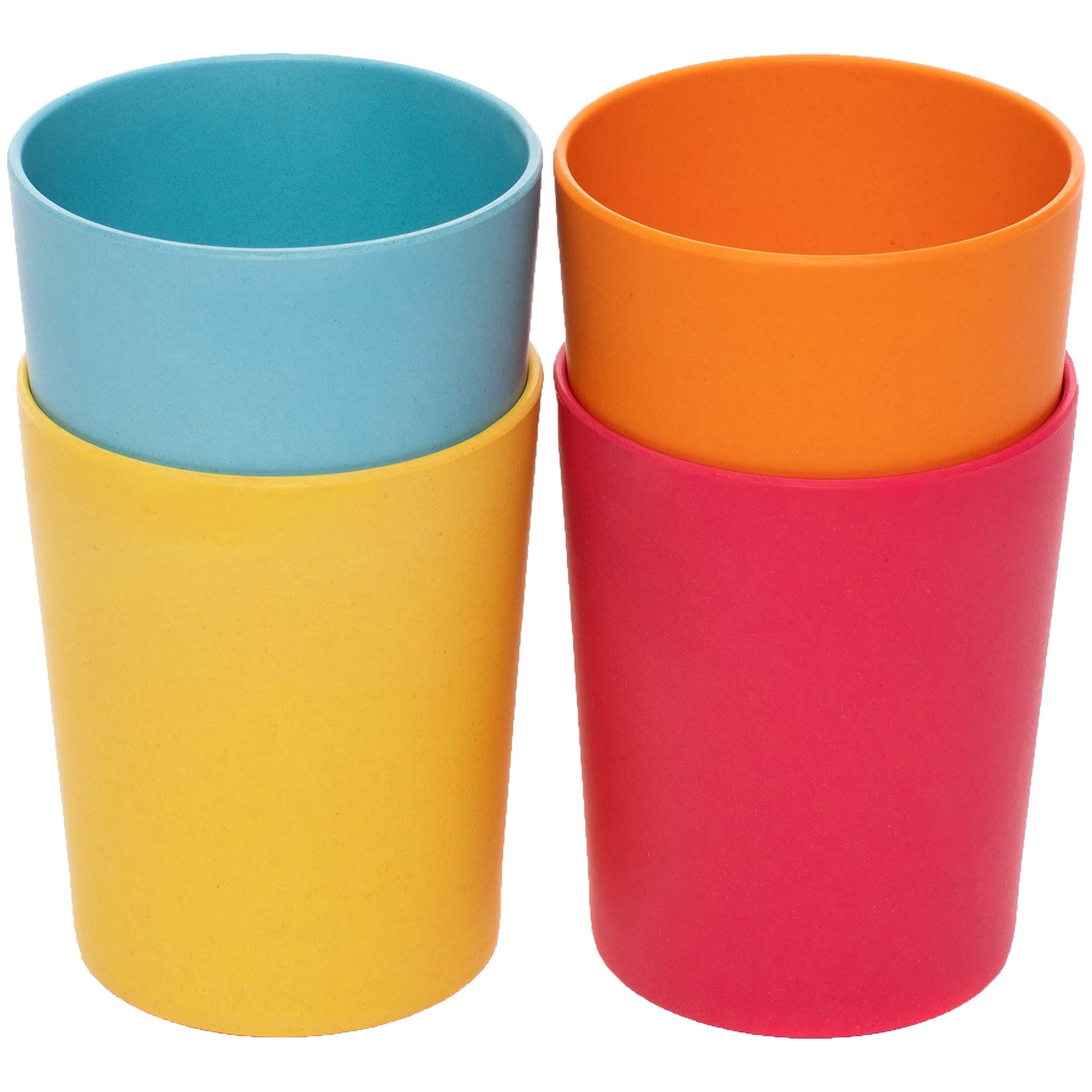 WeeSprout - Juego de 4 tazas de bambú para niños pequeños (10 fl oz), paquete de tazas orgánicas y no plásticas para niños pequeños, niños grandes o bebés, natural