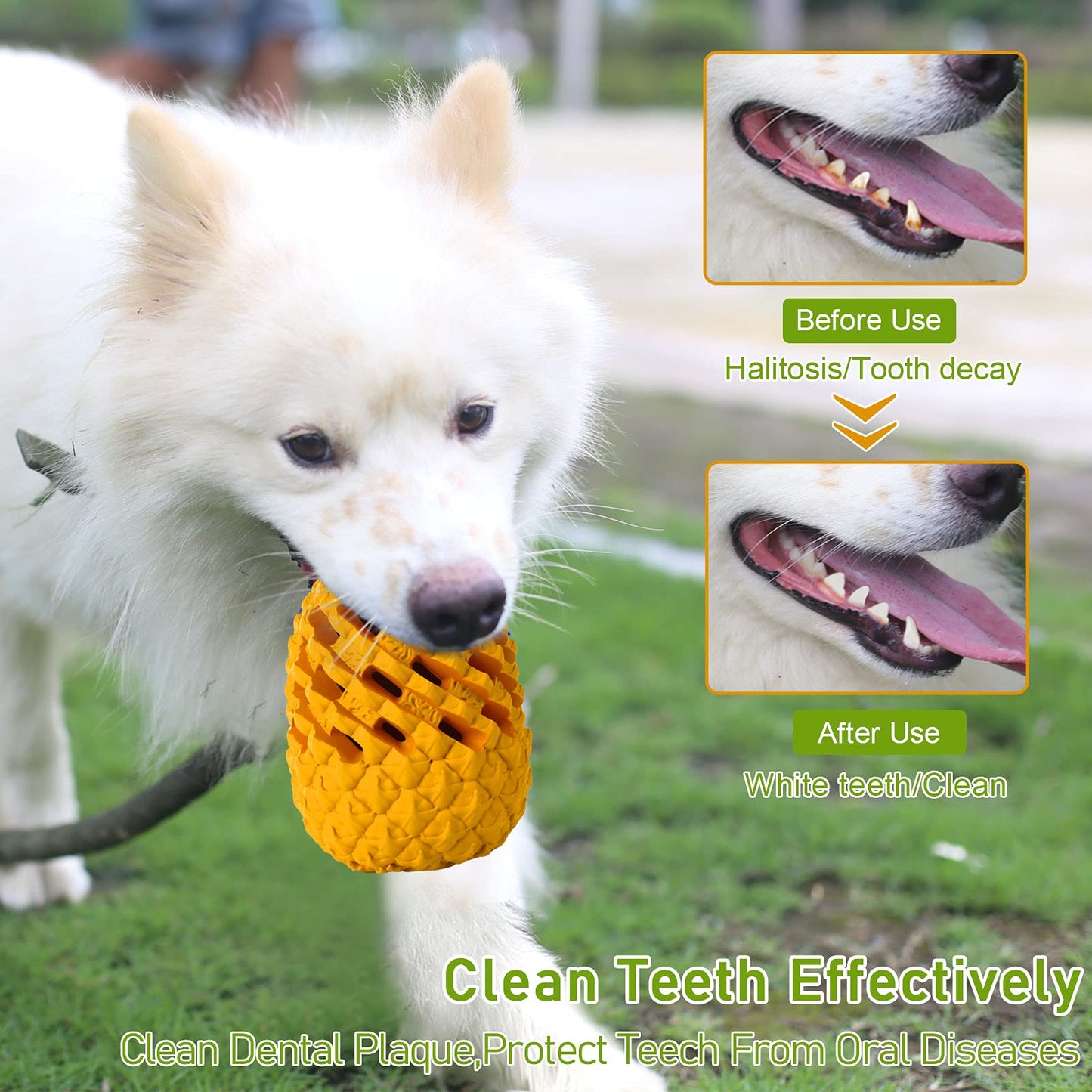 M.C.works Juguetes masticables para perros, limpieza de dientes, palillo masticable para masticar mediano agresivo, juguete para perros indestructible de calidad alimentaria para piña.