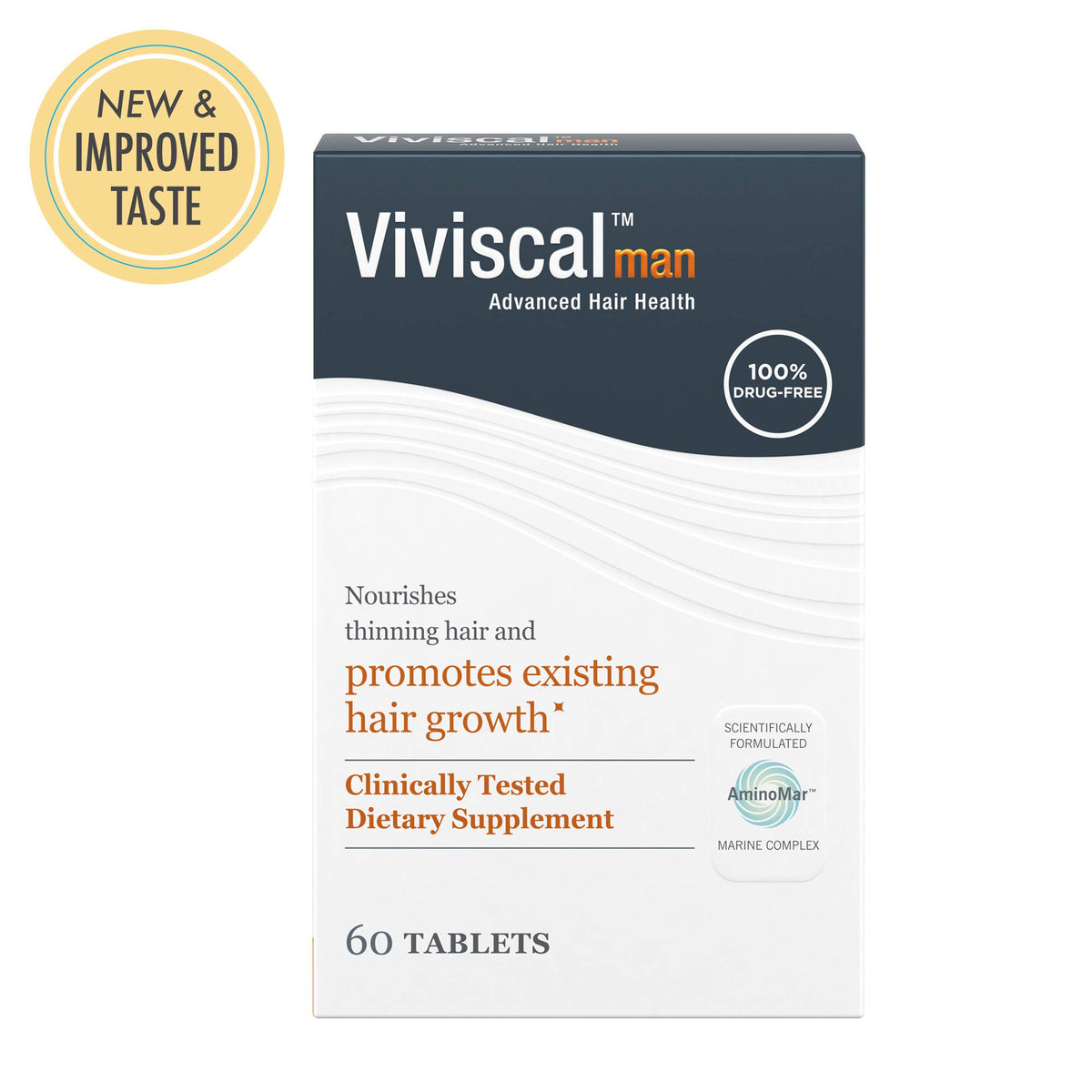 Suplementos para Crecimiento Capilar de Viviscal Hombre con Complejo de Colágeno Propietario, 60 Tabletas para Cabello Más Grueso y Abundante