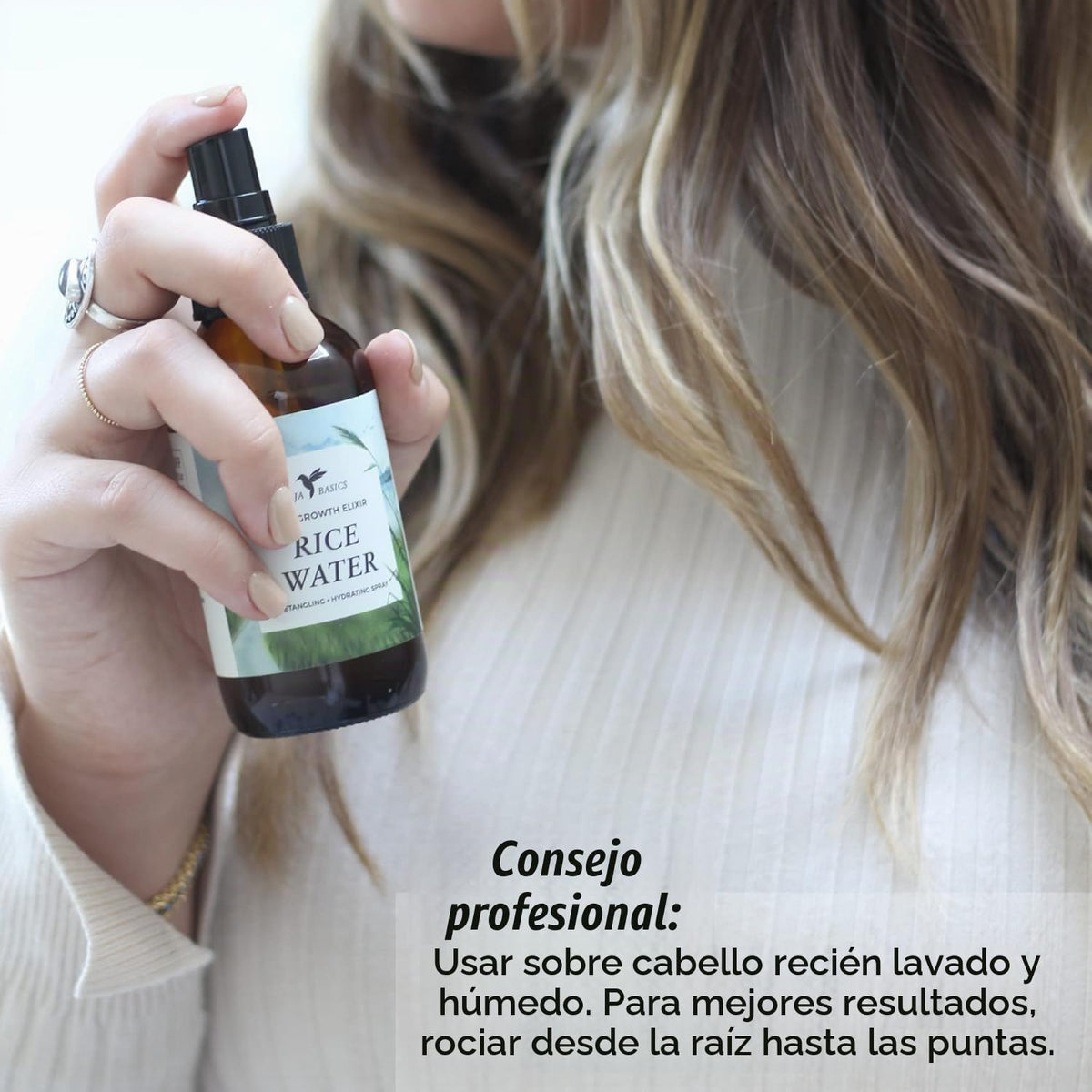 Spray Capilar Agua de Arroz para el Crecimiento del Cabello, 120 ml