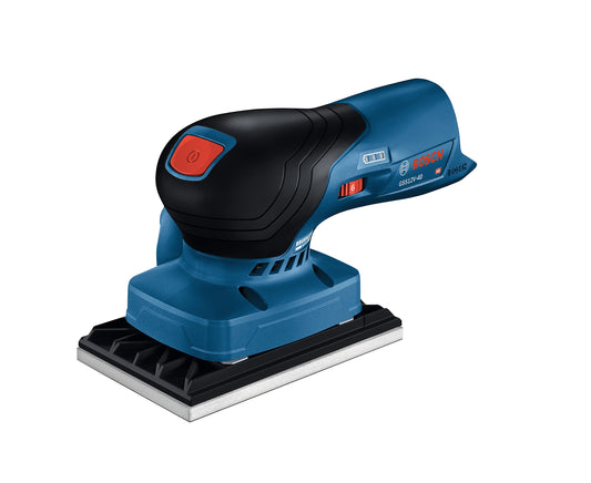 BOSCH GSS12V-40N Lijadora de acabado orbital sin escobillas de 12 V Max con bolsa para polvo, 1/4 y 1/3 hoja (herramienta desnuda)