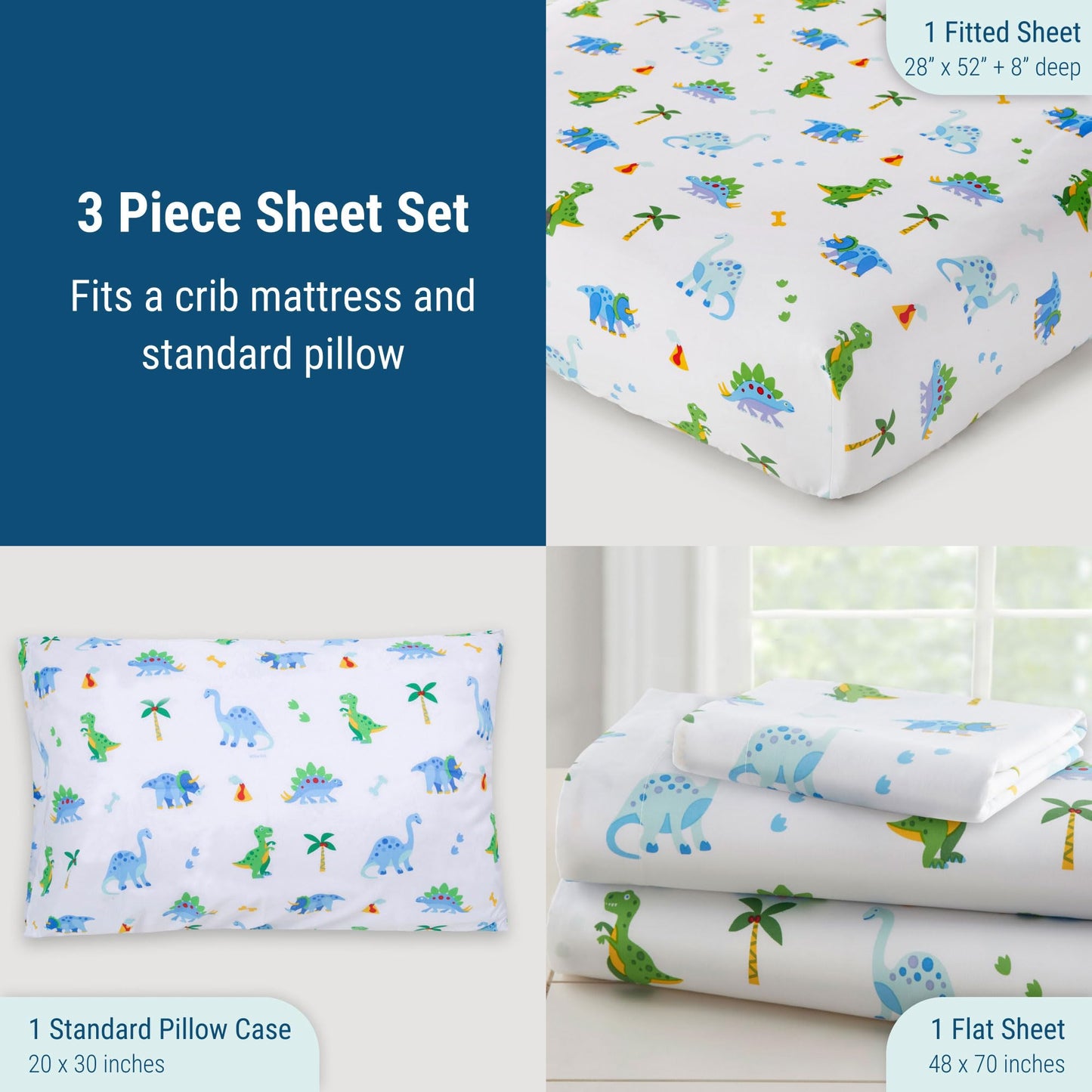 Olive Kids Dinosaur Land Toddler Sheet Set