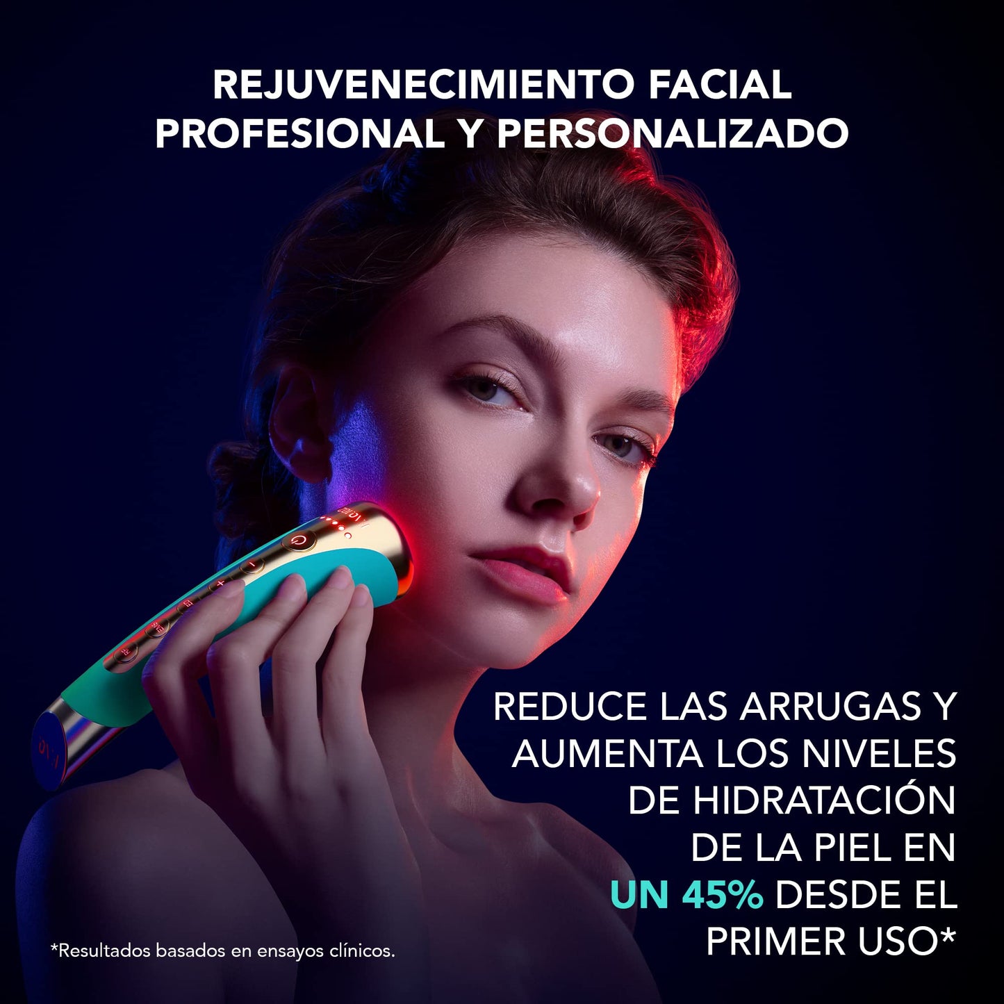 FAQ 102 - Radiofrecuencia facial - Masajeador facial reafirmante - Luz roja LED para el cuidado de la piel - Alta frecuencia para tonificación - Tratamiento antiarrugas - Topaz