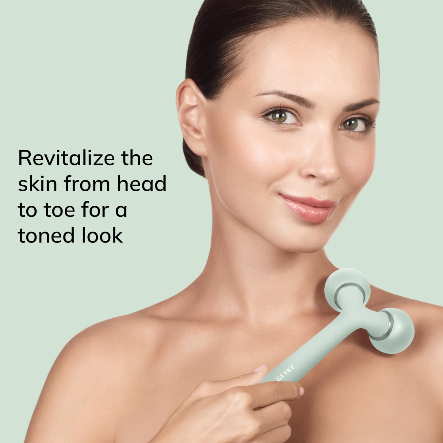 GESKE | Rodillo facial y corporal sónico SmartAppGuided™ | 4 en 1 | rodillo derma | Dispositivo para rostro y cuerpo | rodillo derma | Rodillo facial profesional | Reafirma y define cuerpo y rostro