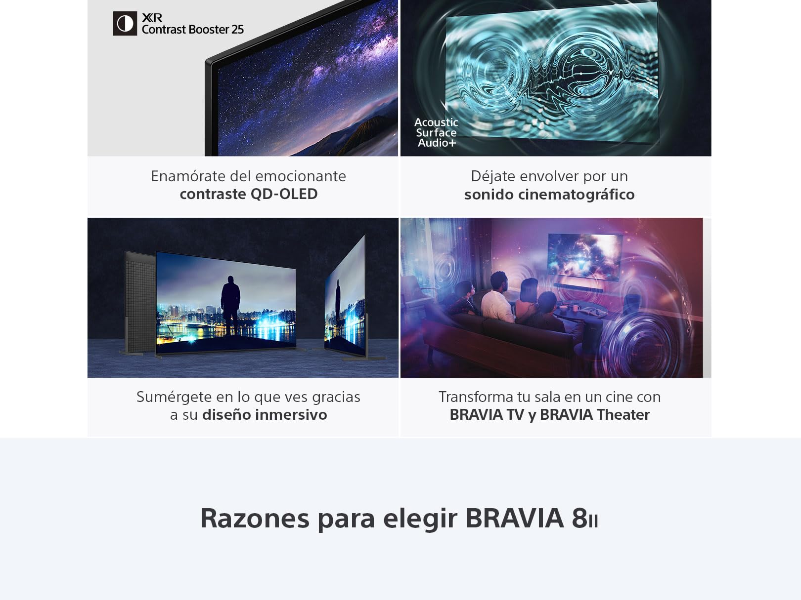 Sony BRAVIA 8 II Pantalla 65” QD-OLED con Procesador XR 4K Ultra HD Google TV (HDR) 2025