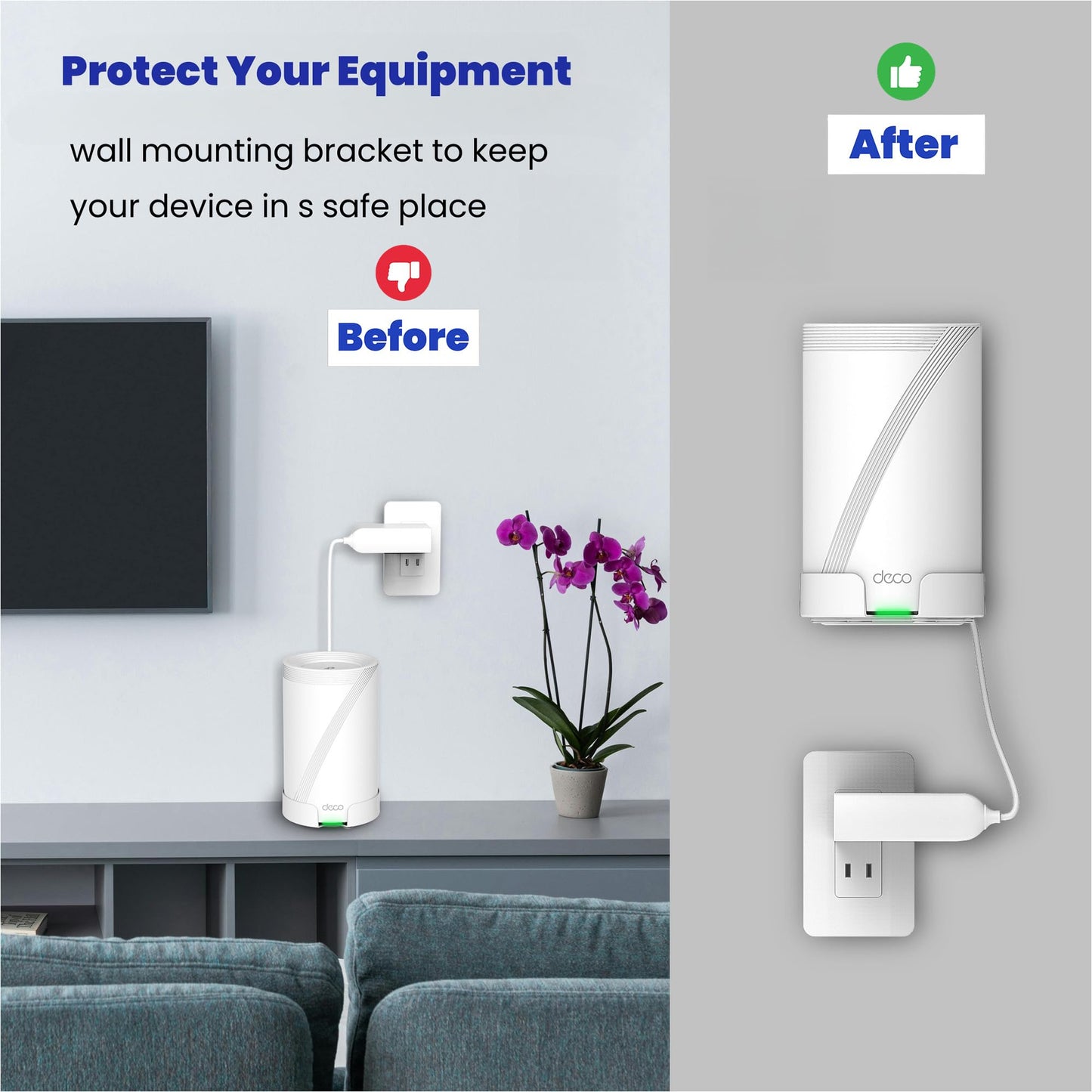 BANGCHEER Soporte de Pared para TP-Link Deco BE63/ BE65/BE10000 Mesh Wi-Fi 7 System, Ahorro de Espacio de Aleación de Aluminio Soporte de (Paquete de 3)