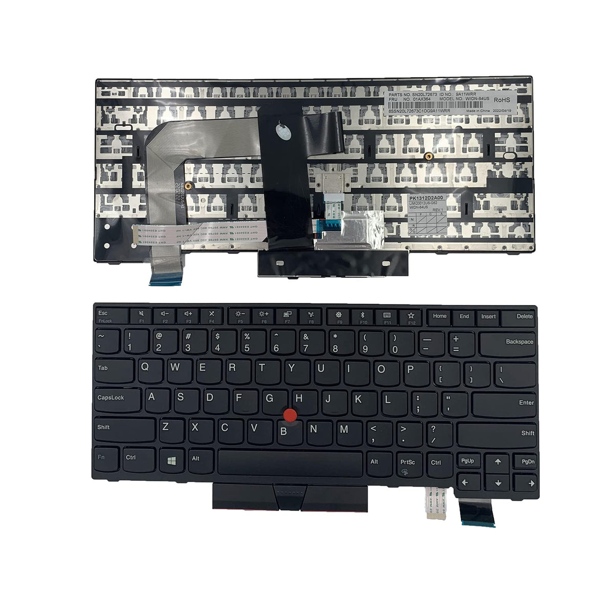 Computadora Portátil Lenovo IBM ThinkPad T470 T480 Negro sin Retroiluminación con Teclado Puntero