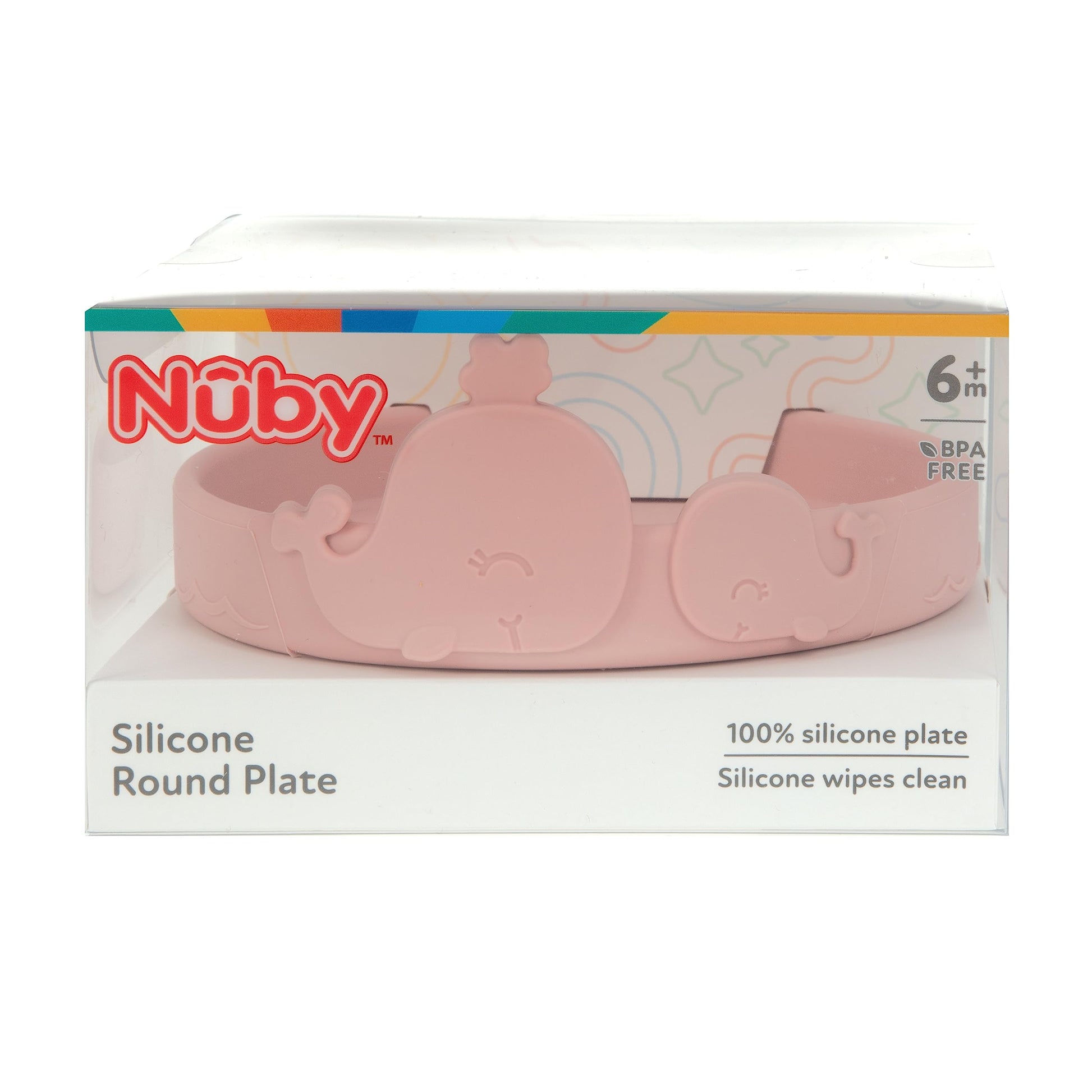 Placa de Silicona Nuby Ballena Rosa para Niños Pequeños 6+ Meses