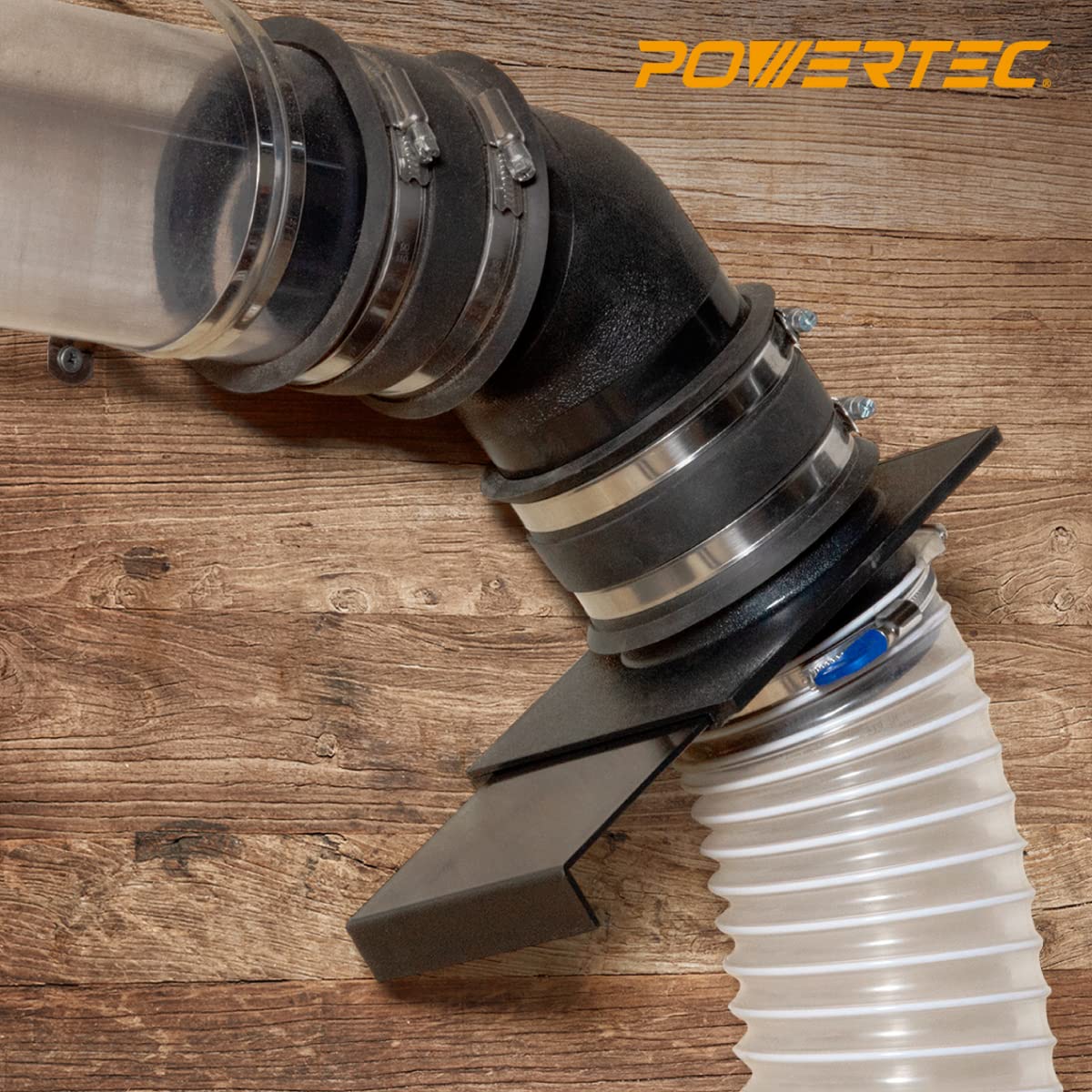 Puerta de Explosión POWERTEC 70363 Flexible para Control de Polvo de 4 Pulgadas