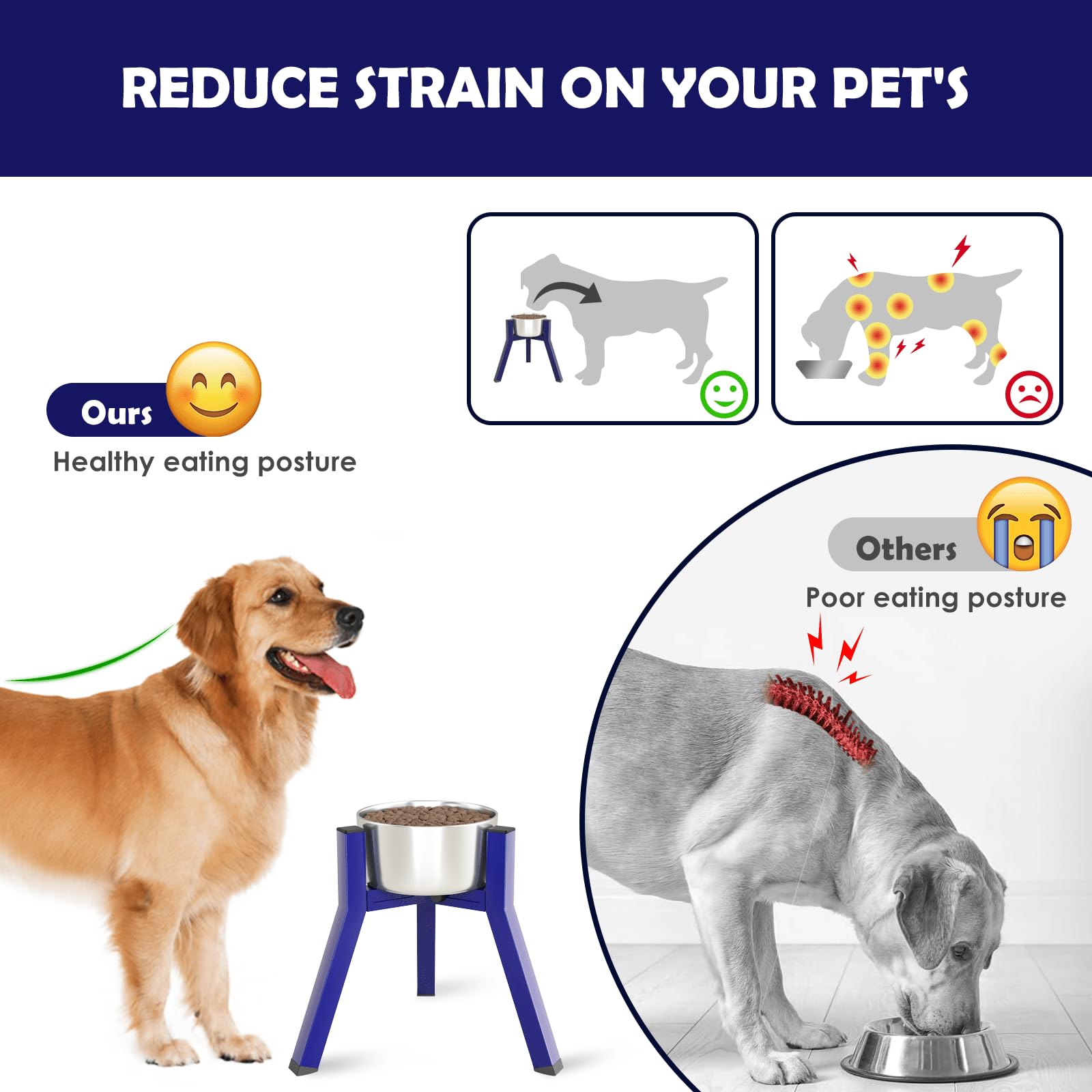Soporte Elevado de Tazones para Perros Medianos 11 Pulgadas Ancho Ajustable 7-10.6 Pulgadas