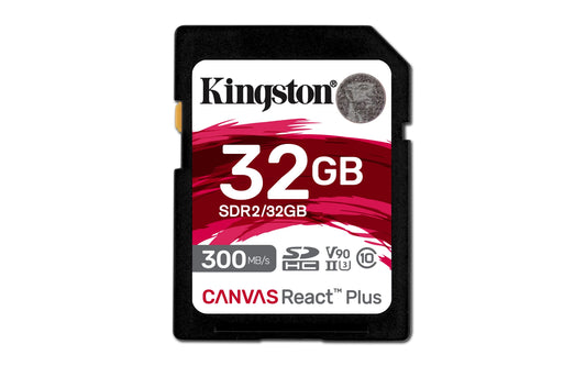 Kingston Memoria SD SDHC Canvas React Plus 300R UHS-II V90(SDR/32GB)
