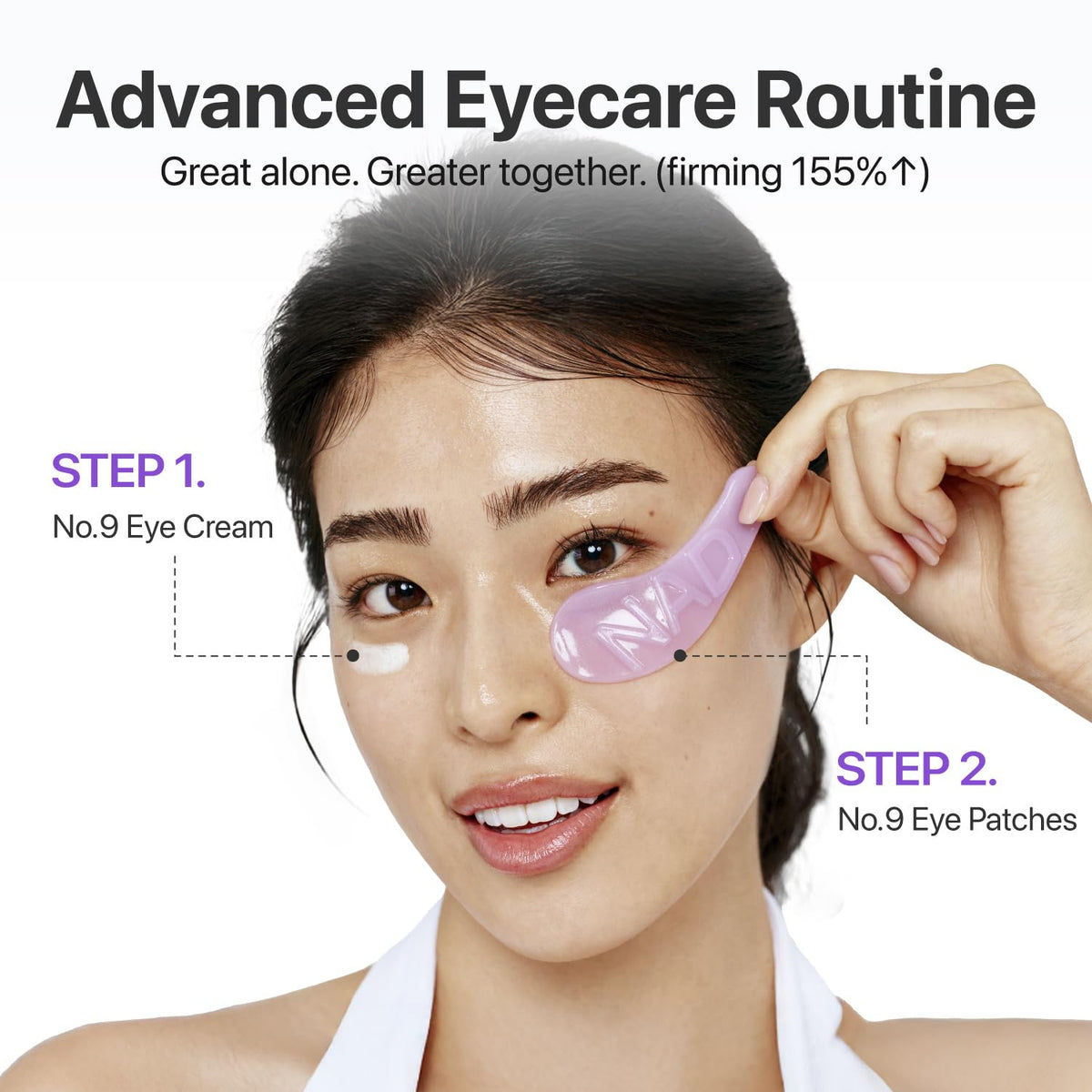 numbuzin Parches Para Ojos N.° 9 | Parches De Colágeno Nad+ Para El Contorno De Ojos | Ojeras, Efecto Refrescante, Reduce La Hinchazón, Arrugas Con Péptidos, Cafeína Y Niacinamida | Reafirmante Y Volu