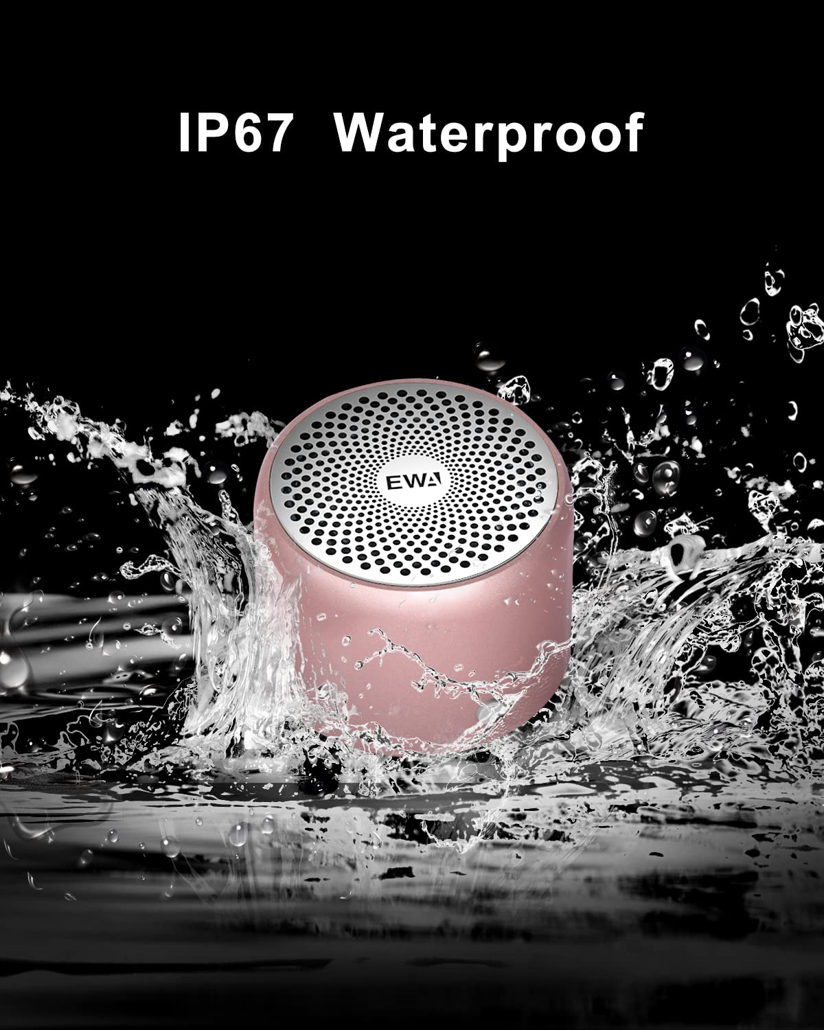 EWA Mini altavoz Bluetooth portátil A106, graves mejorados y sonido de alta definición, diseño portátil, para iPhone, iPad, Nexus, portátiles y más (Rosegold)