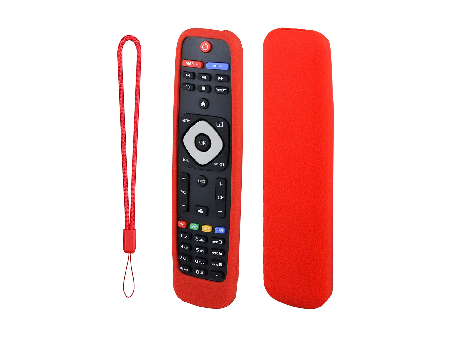 Funda para Control Philips Smart TV 4k Silicon (Rojo)